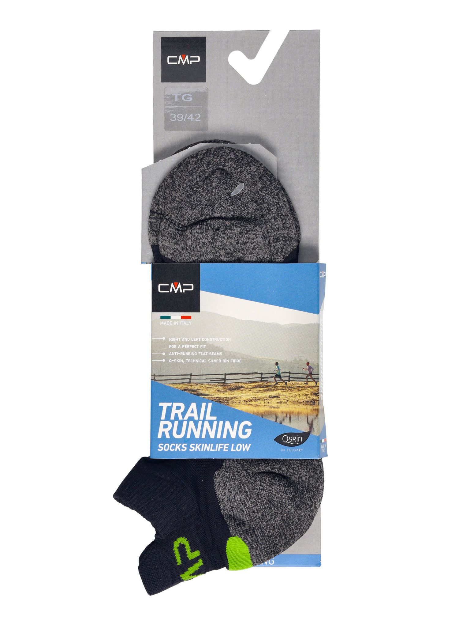 Tekaške nogavice CMP Running Sock Skinlife - black/energy
