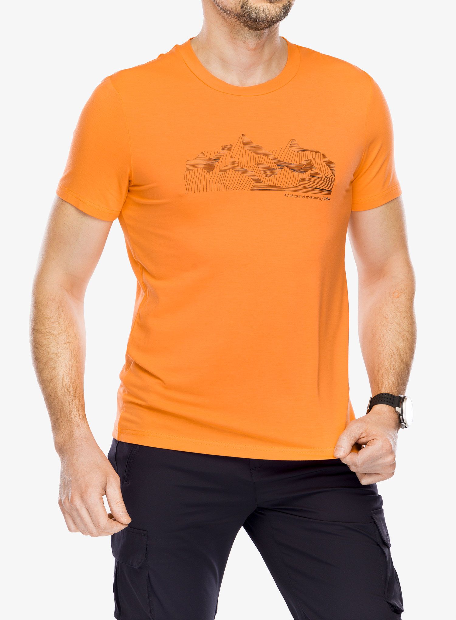 Majica s potiskom CMP Verte T-Shirt Bamboo Jersey - flame/antracite
