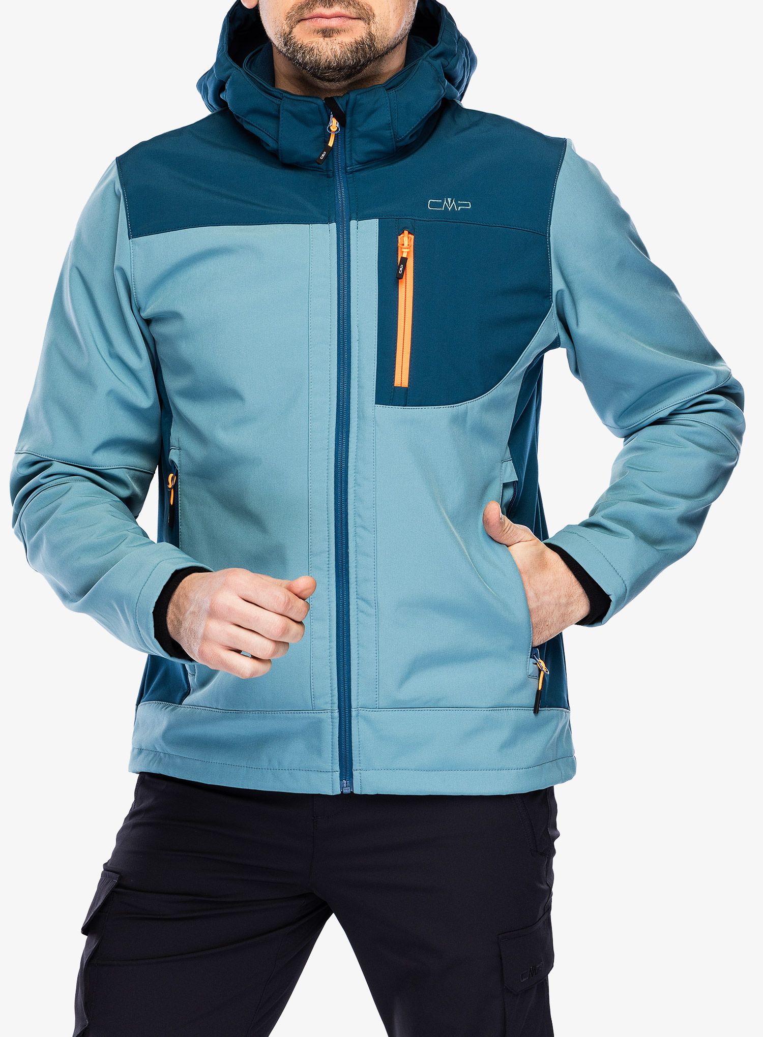 Softshell CMP Vivo Jacket Zip Hood - hydro/bluesteel