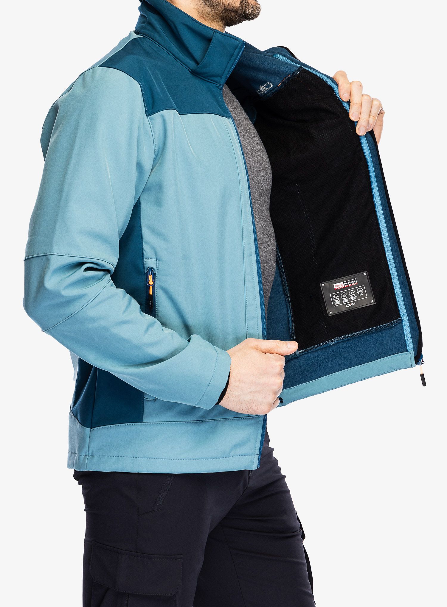 Softshell CMP Vivo Jacket Zip Hood - hydro/bluesteel