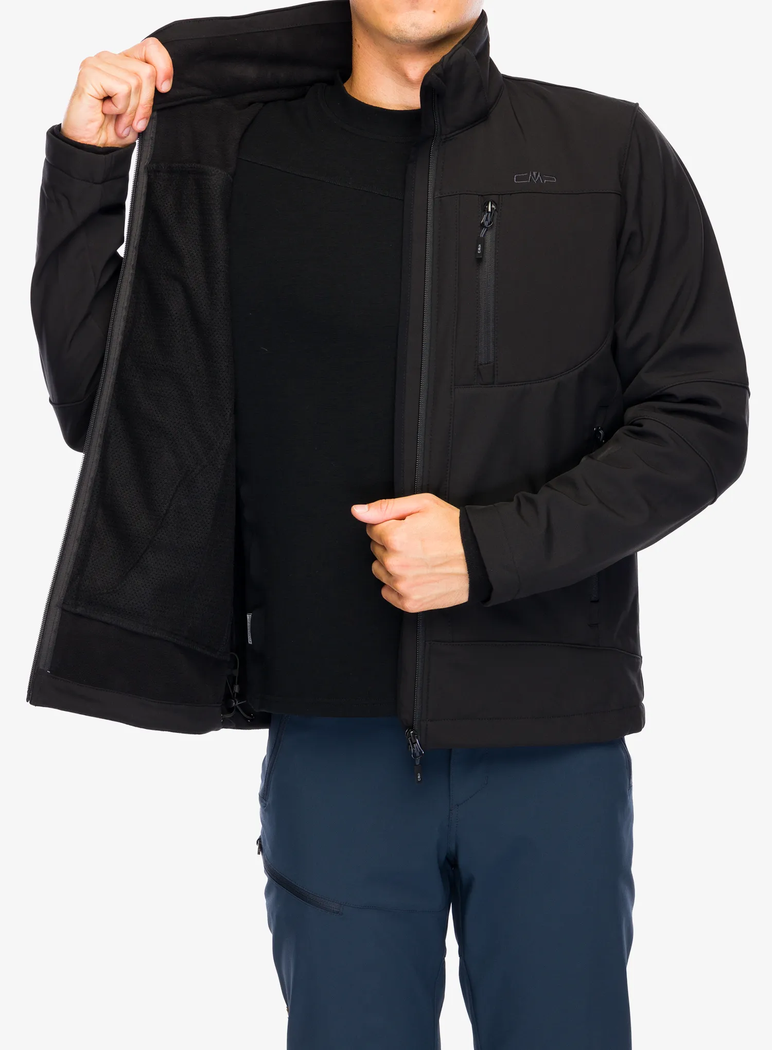 Softshell jakna CMP Vivo Jacket Zip Hood - nero