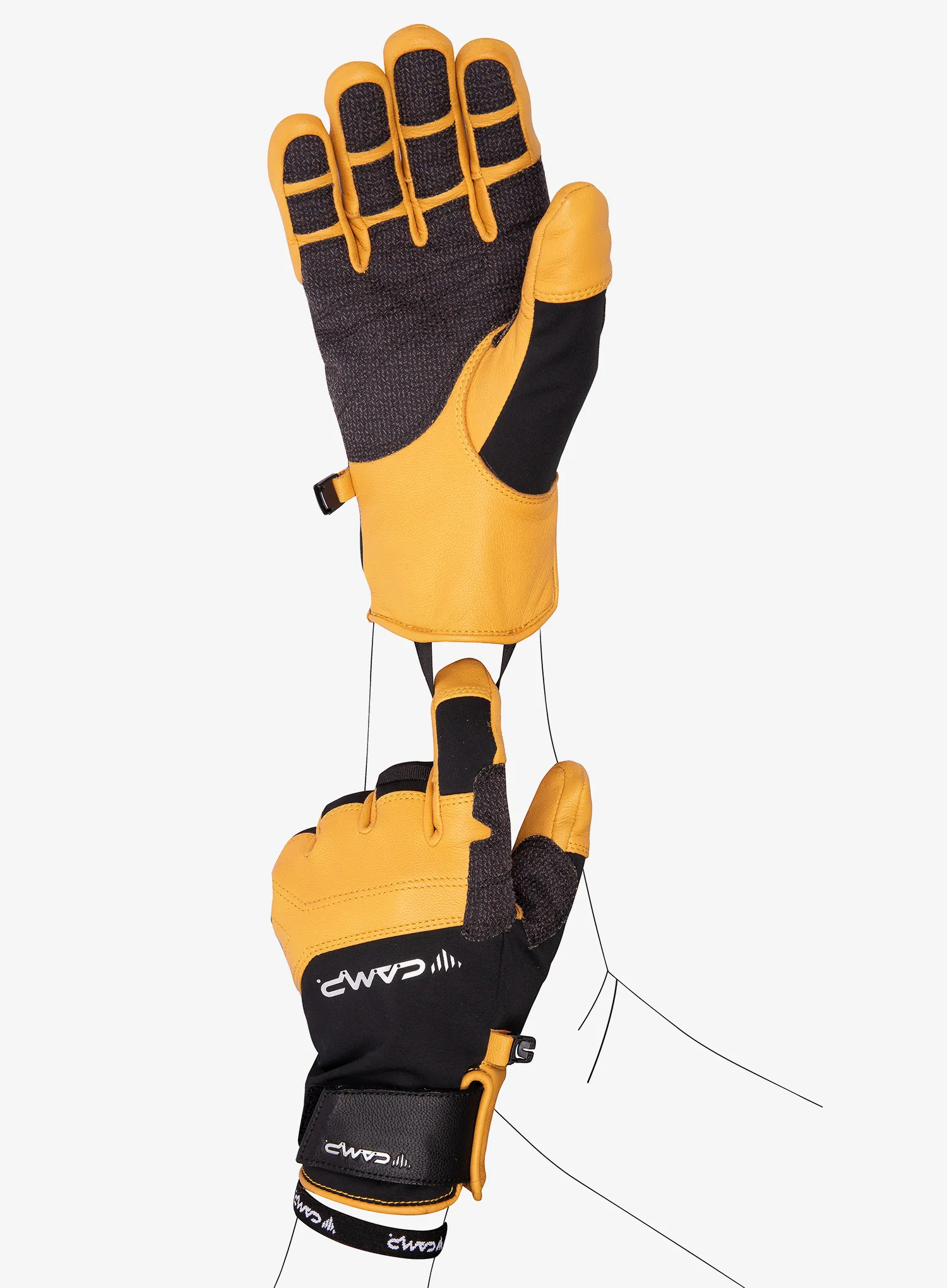 Rokavice Camp Geko Grip - black/yellow