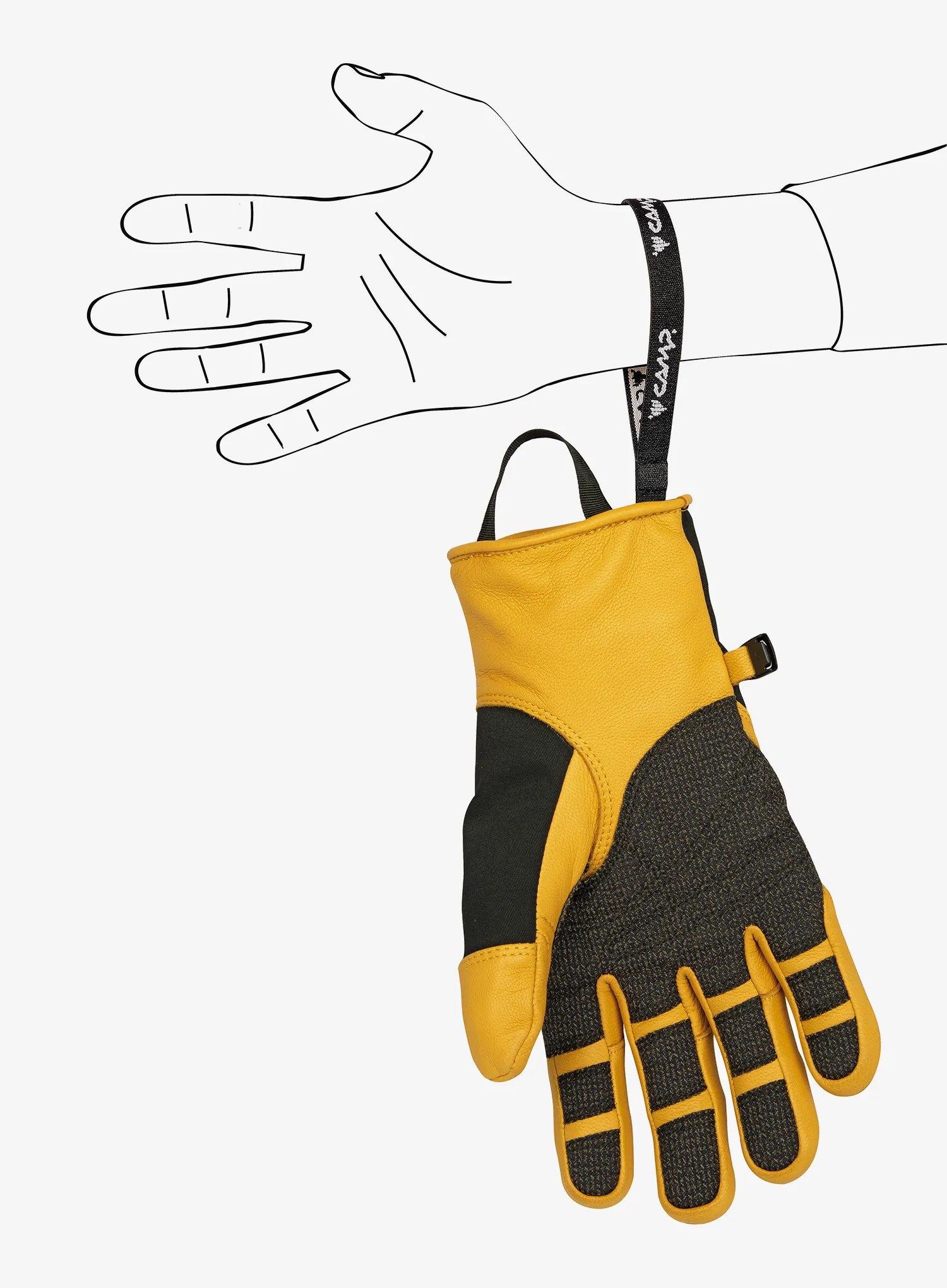 Rokavice Camp Geko Grip - black/yellow