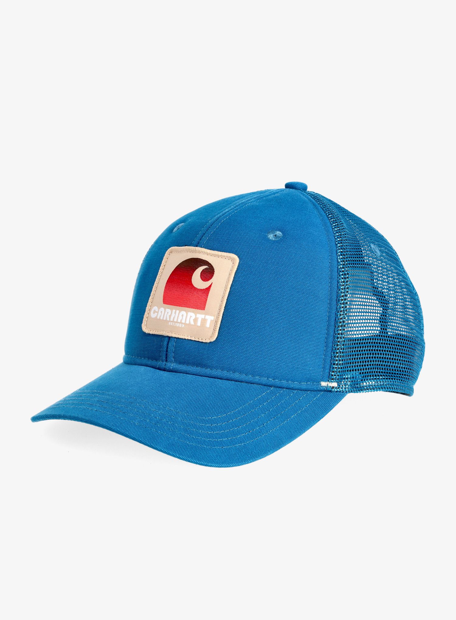 Kapa s šiltom Carhartt Canvas Mesh-Back C Patch Cap - deep lagoon