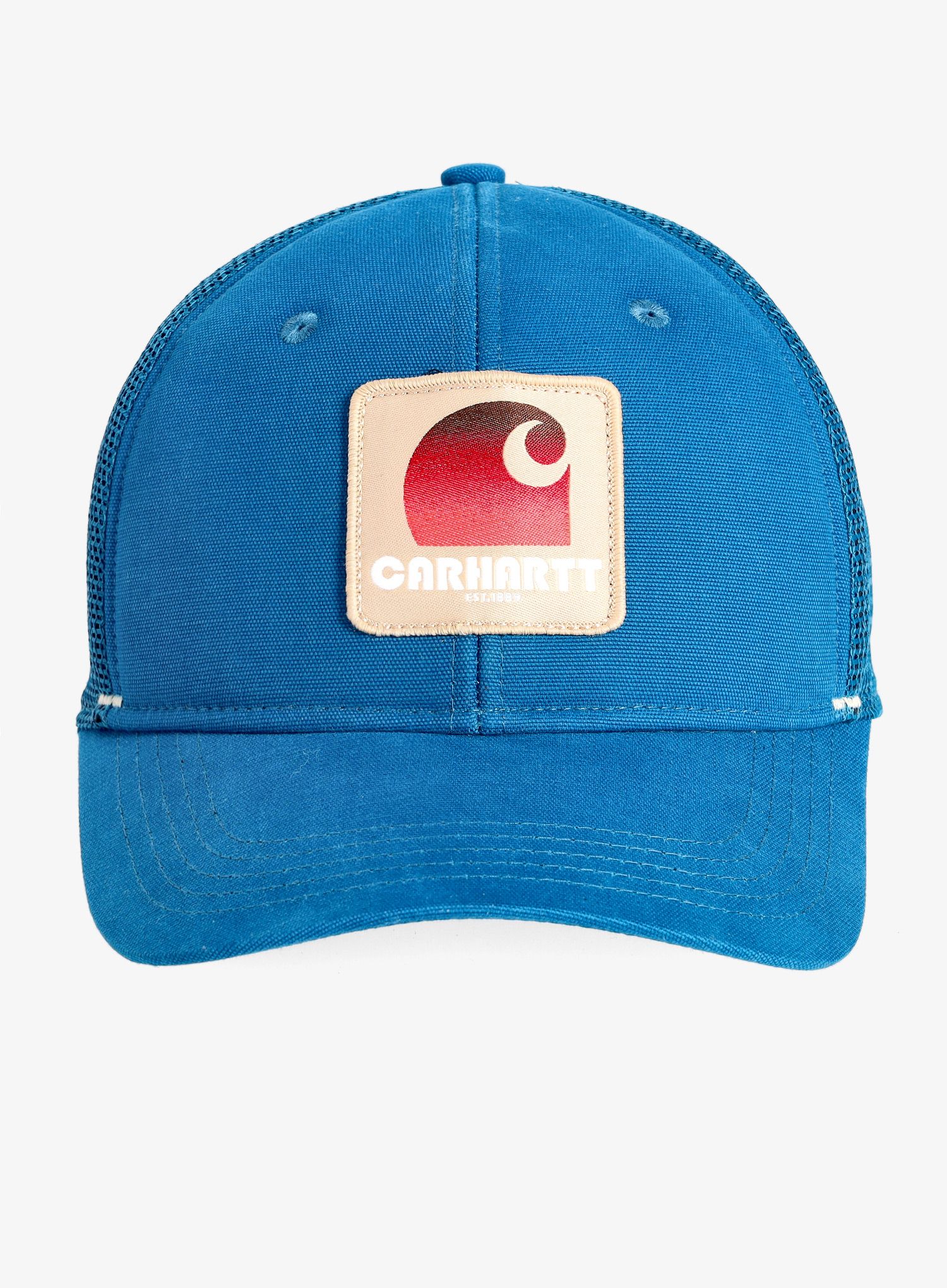 Kapa s šiltom Carhartt Canvas Mesh-Back C Patch Cap - deep lagoon