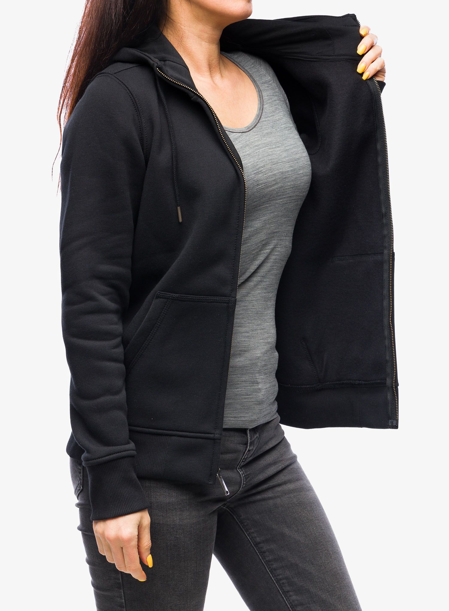 Ženska jopica s kapuco Carhartt Clarksburg Zip Sweatshirt - black