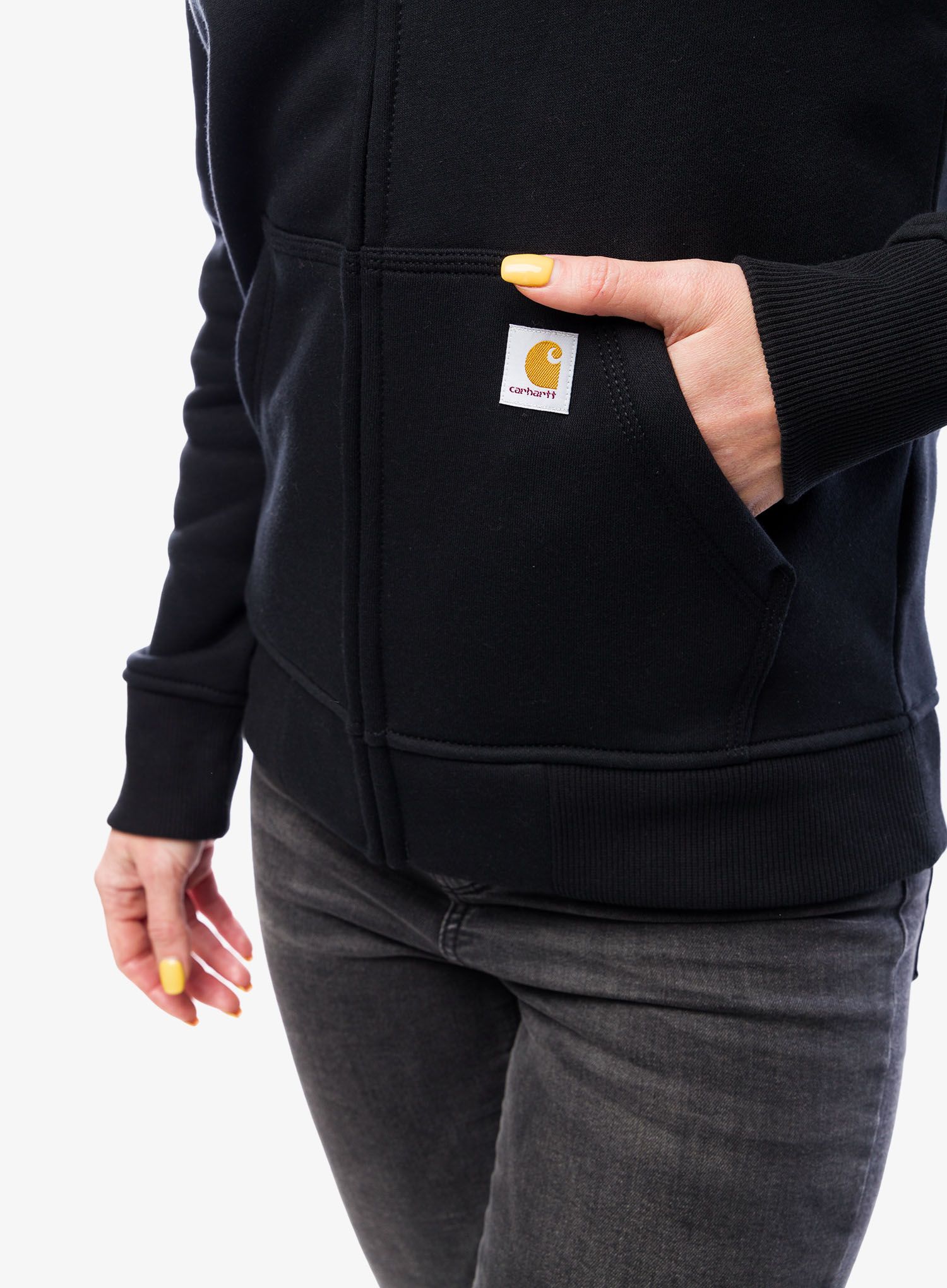 Ženska jopica s kapuco Carhartt Clarksburg Zip Sweatshirt - black