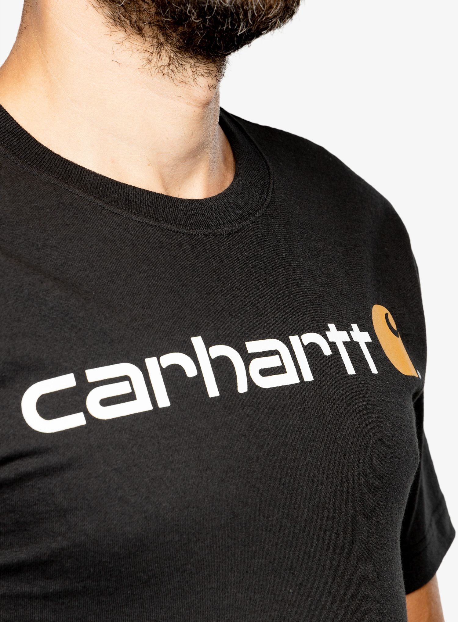 Bombažna majica Carhartt Core Logo T-Shirt S/S - black