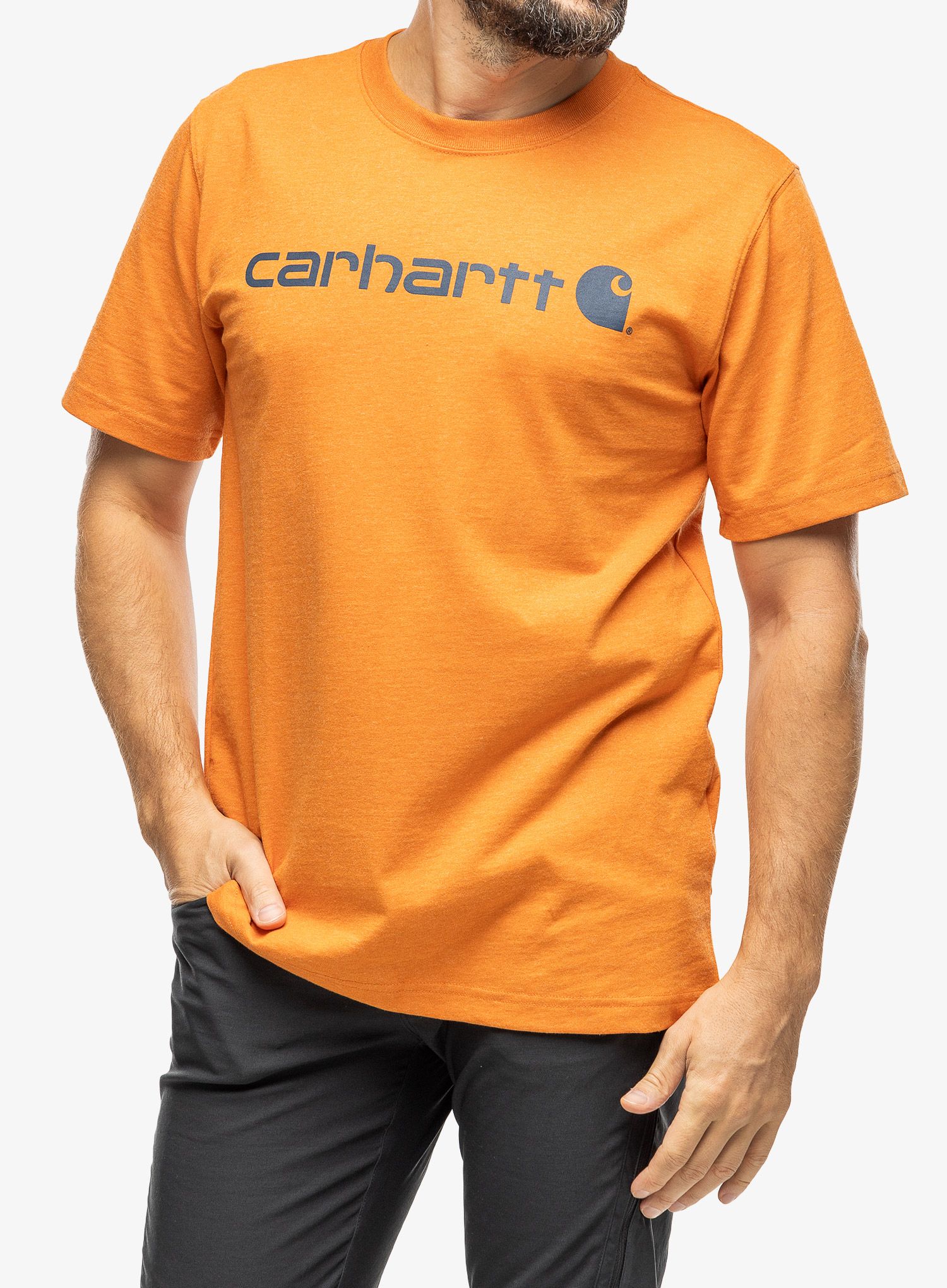 Moška majica Carhartt Core Logo T-Shirt S/S - marmalade heather