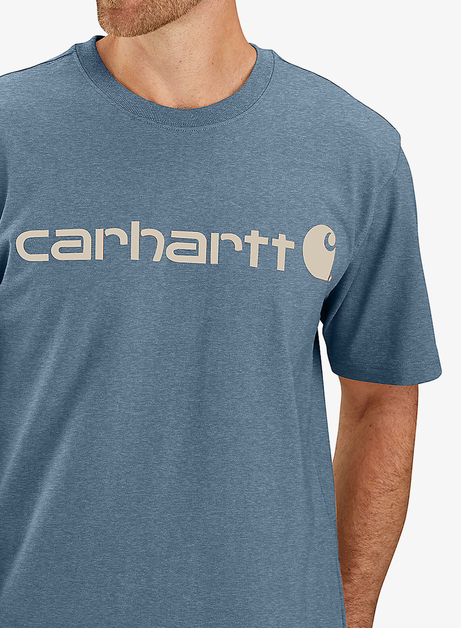 Bombažna majica Carhartt Core Logo T-Shirt S/S - thundercloud heather