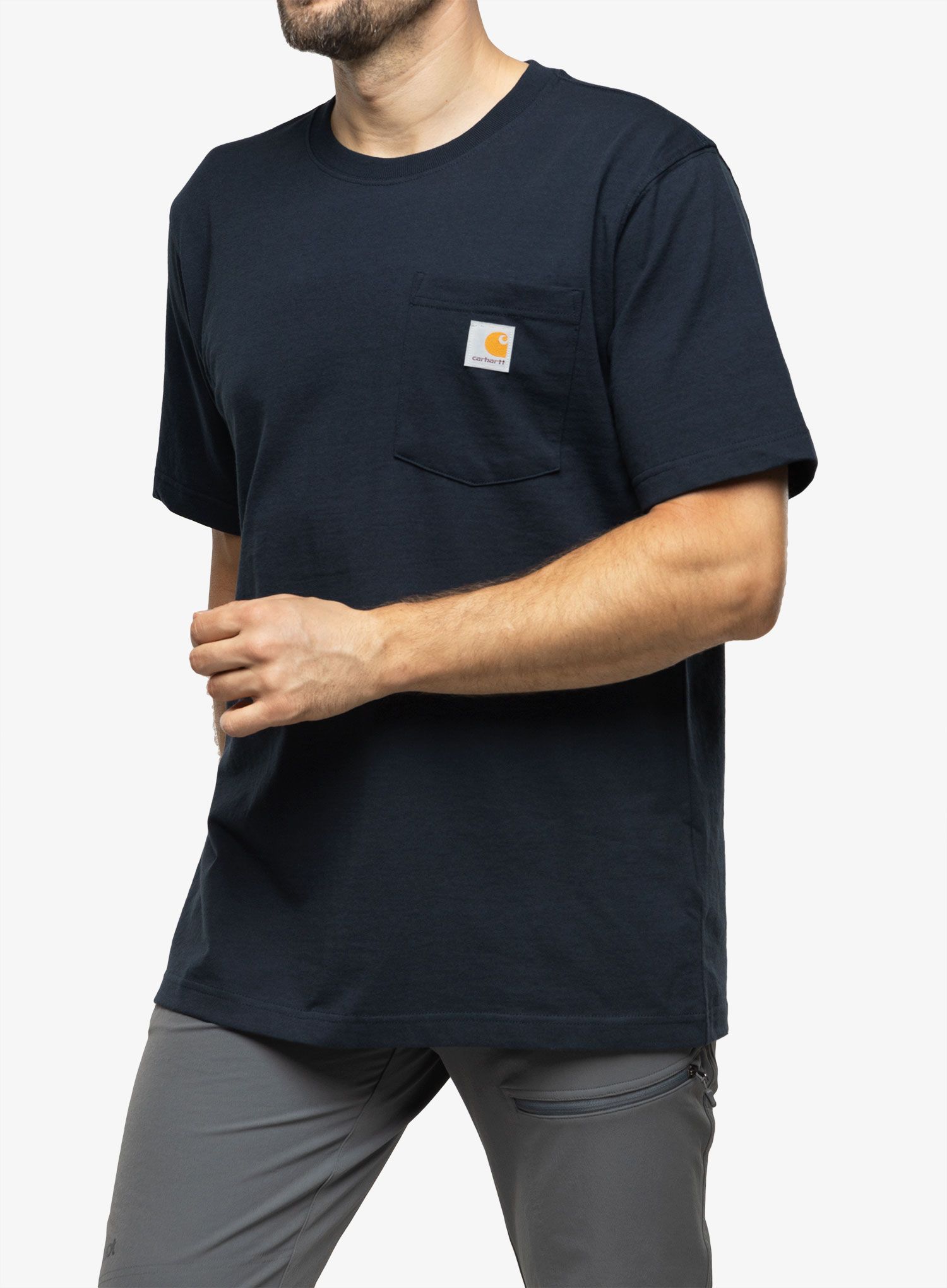 Bombažna majica Carhartt K87 Pocket S/S T-Shirt - navy
