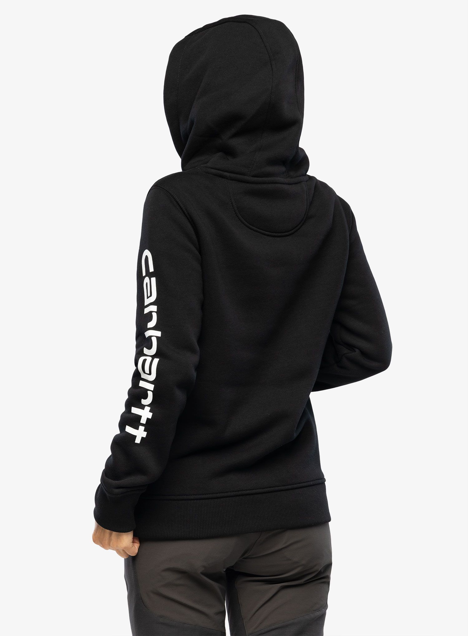 Ženska jopa s kapuco Carhartt Logo Sleeve Graphic Sweatshirt - black
