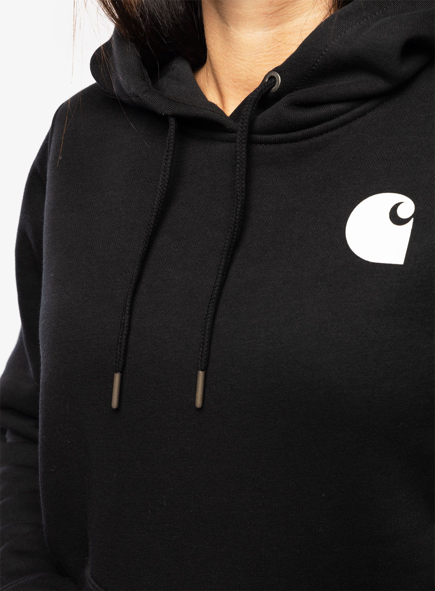 Ženska jopa s kapuco Carhartt Logo Sleeve Graphic Sweatshirt - black