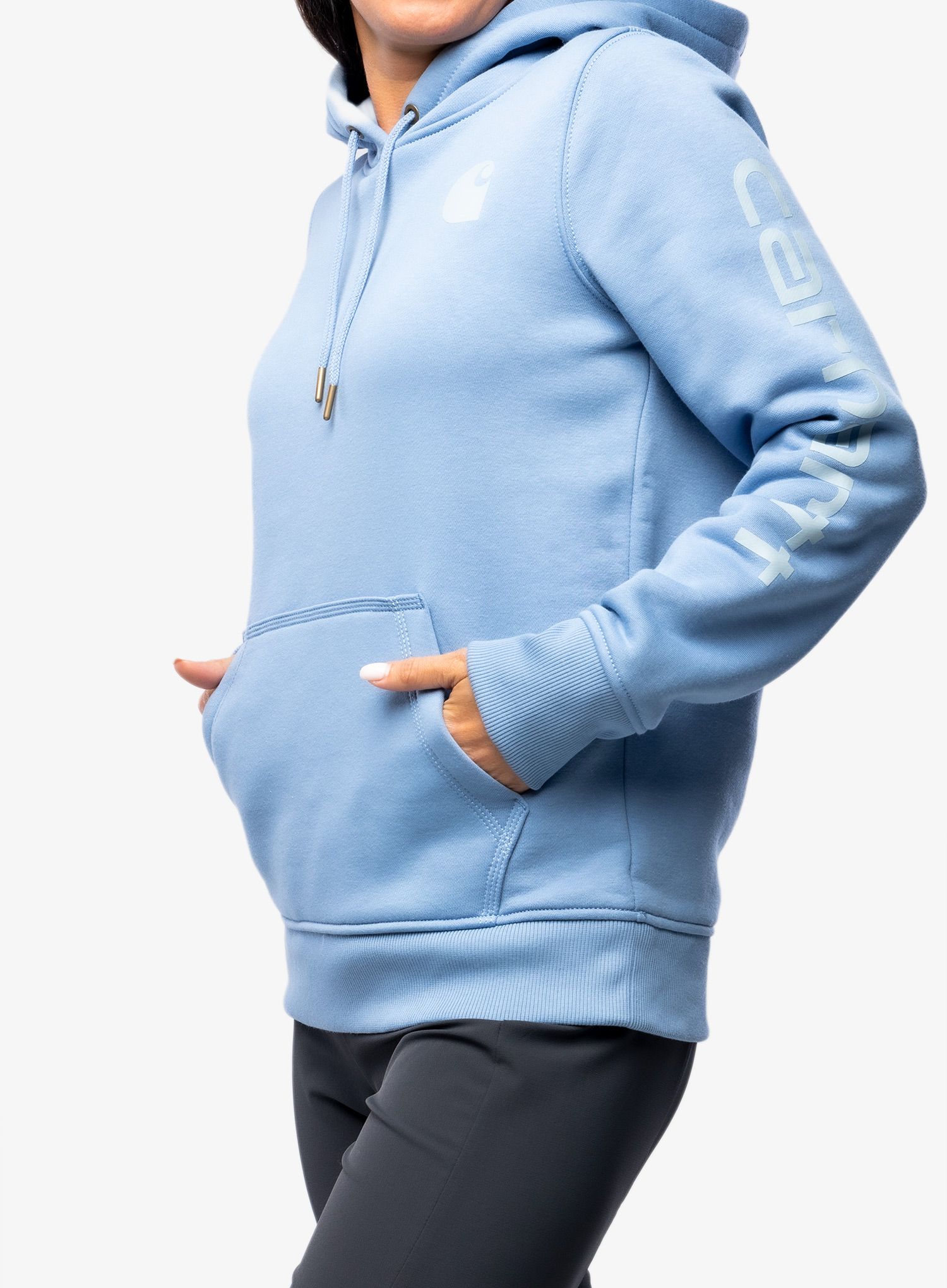 Ženska jopica Carhartt Logo Sleeve Graphic Sweatshirt - skystone