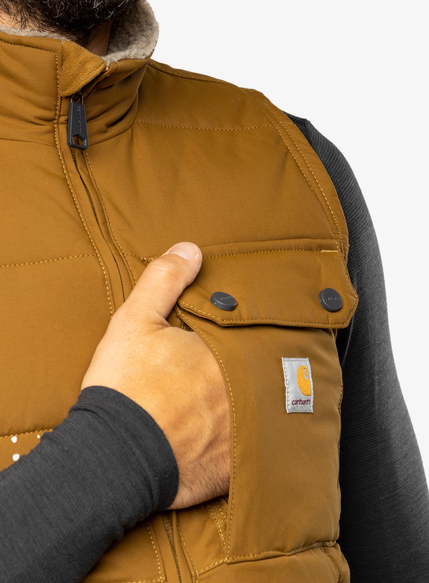 Podložen brezrokavnik Carhartt Loose Fit Montana Insulated Vest - oak brown