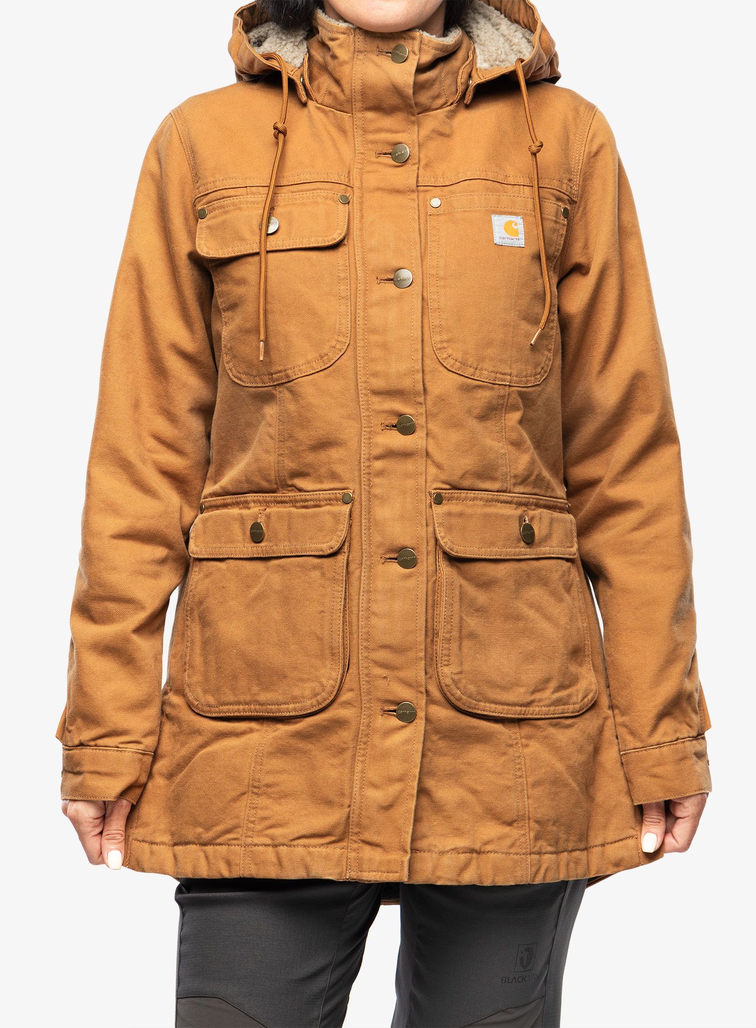 Ženski plašč Carhartt Loose Fit Weathered Duck Coat - carhartt brown