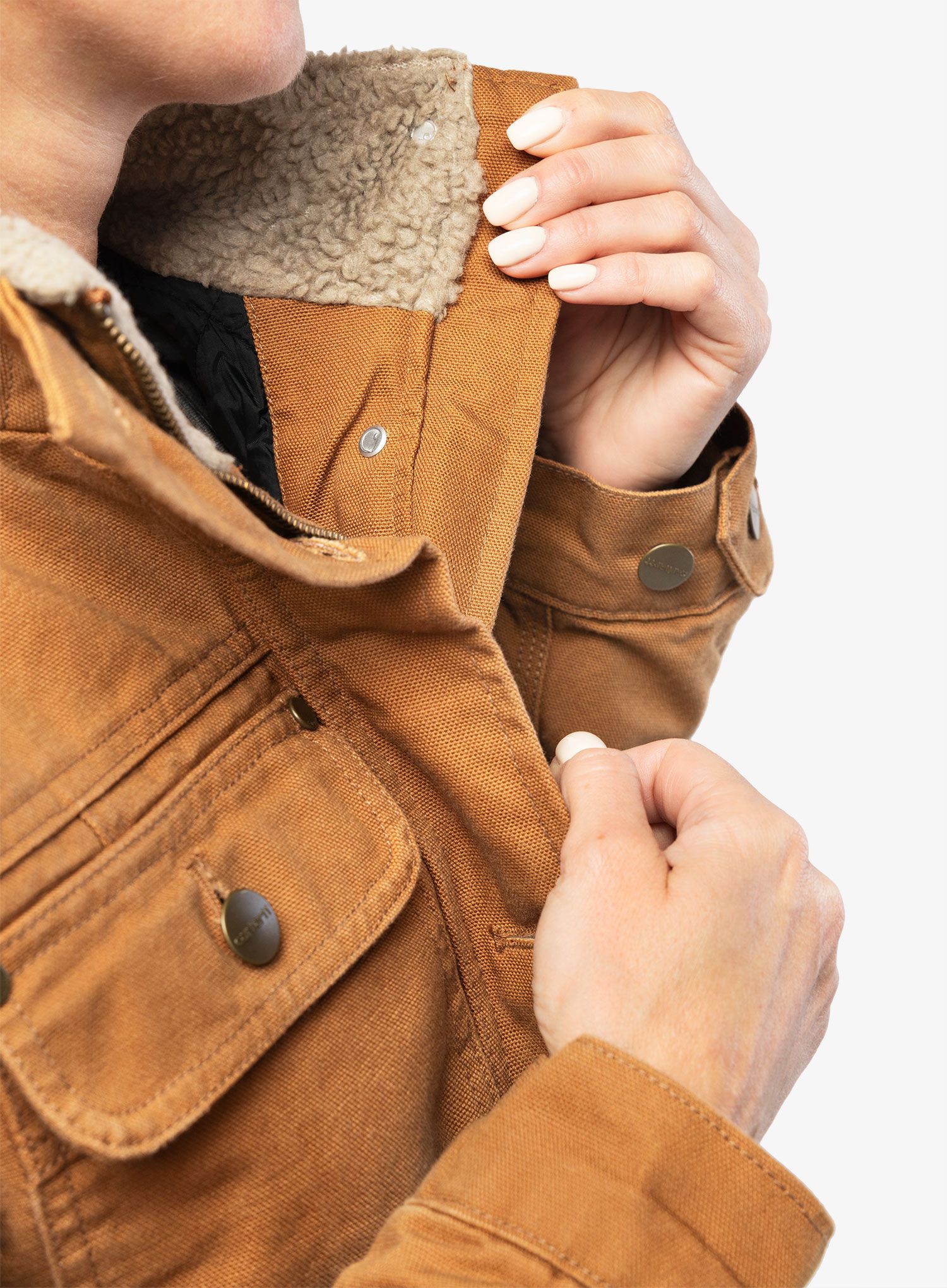 Ženski plašč Carhartt Loose Fit Weathered Duck Coat - carhartt brown