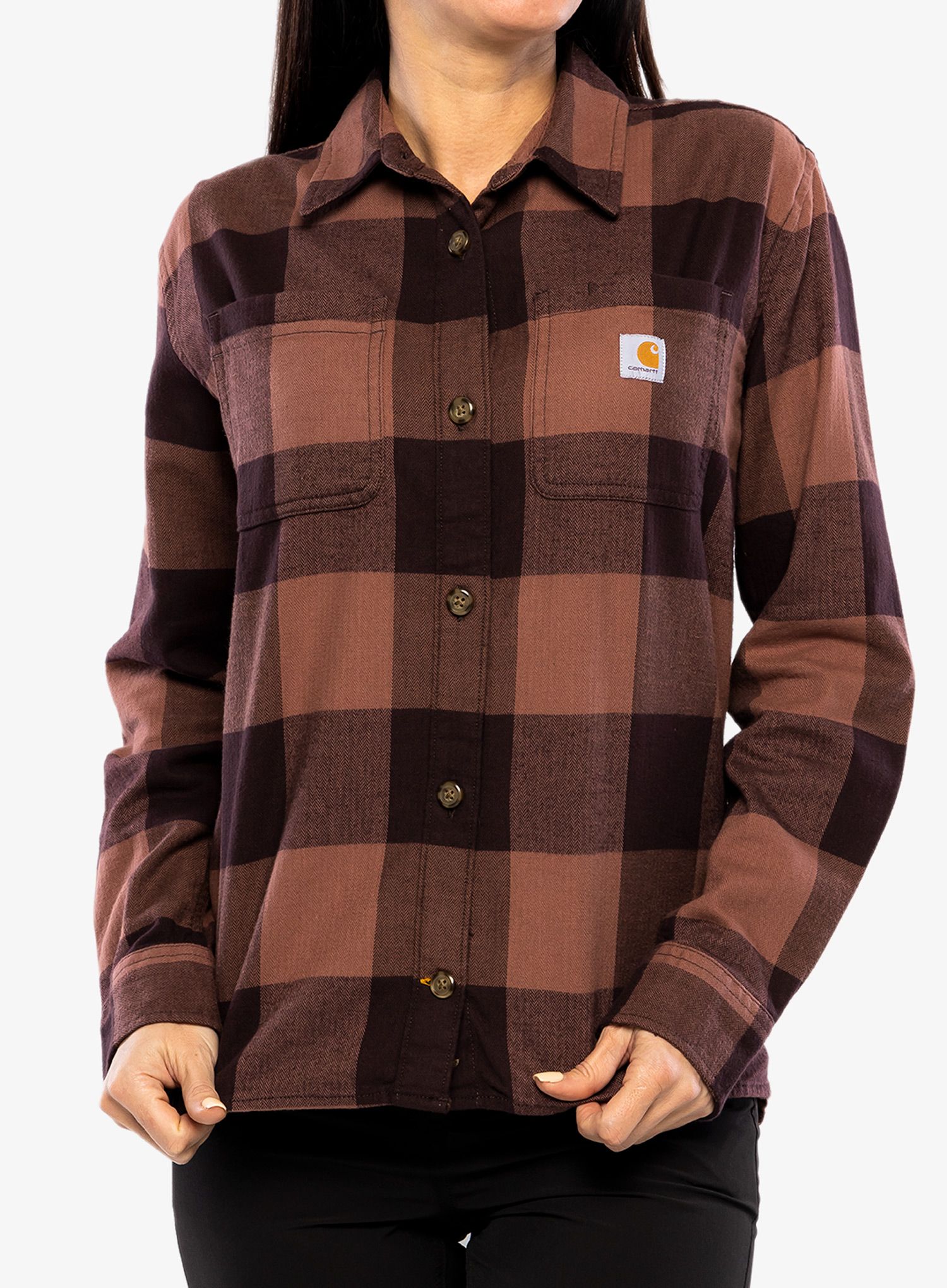 Ženska srajca Carhartt Midweight Flannel L/S Plaid Shirt - blackberry