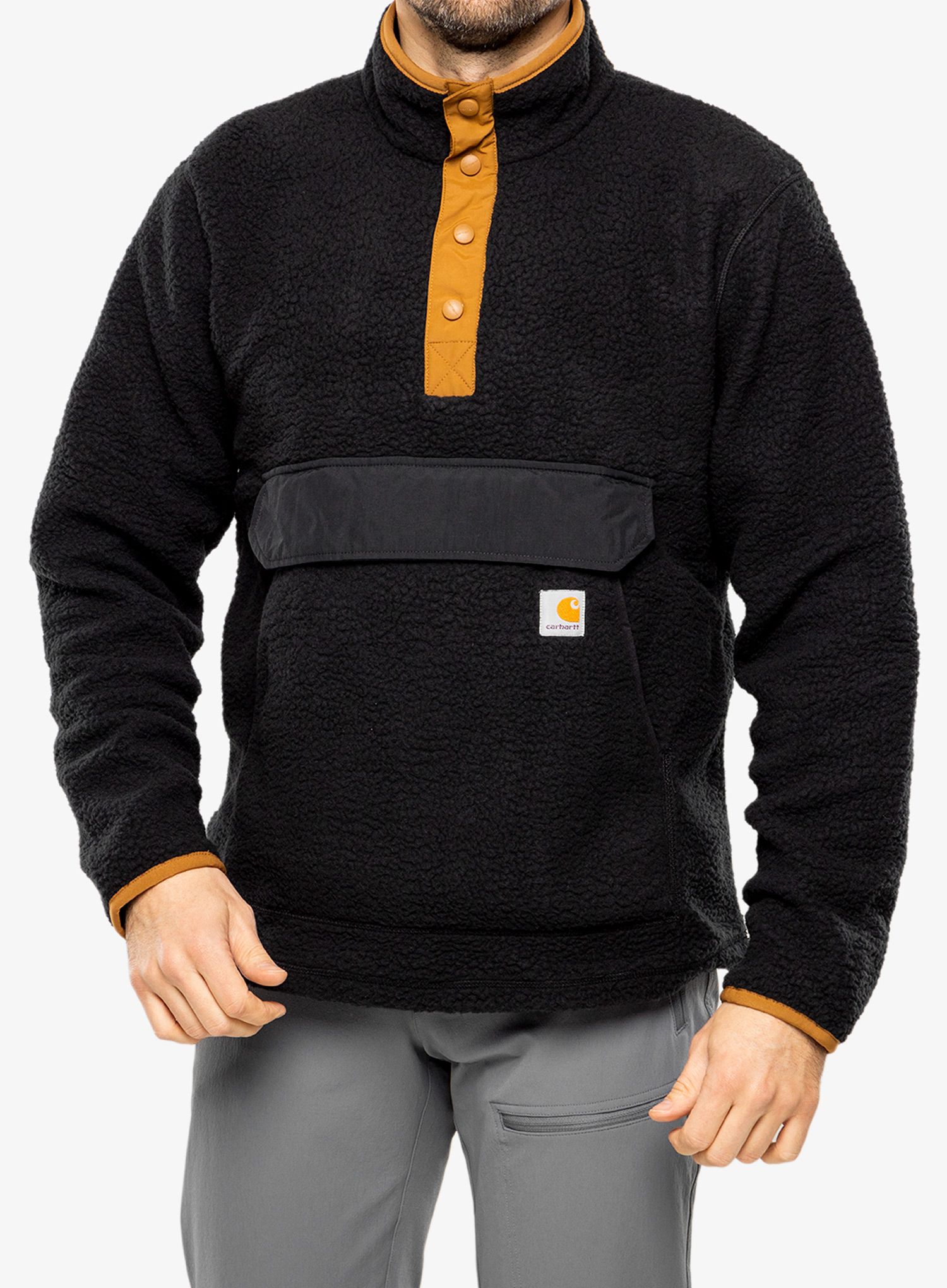 Flis Carhartt Relaxed Fit Fleece Pullover - black