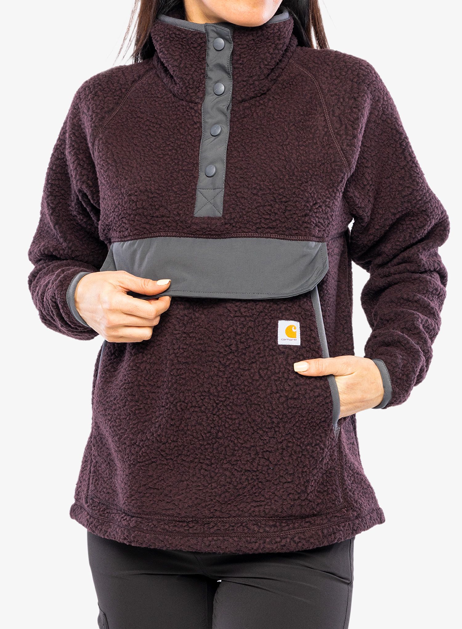 Ženski flis Carhartt Relaxed Fit Fleece Pullover - blackberry heather
