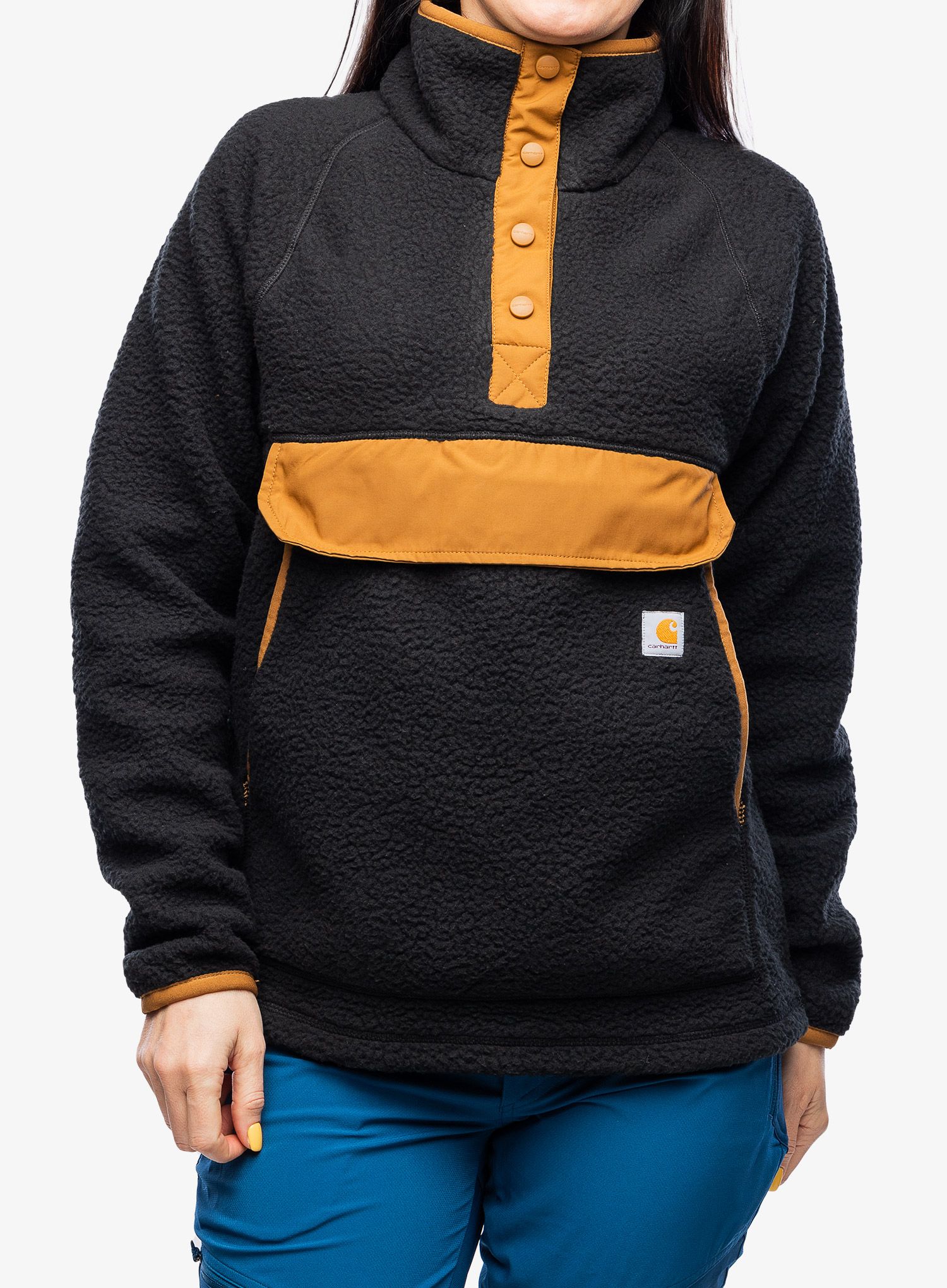 Ženski flis Carhartt Relaxed Fit Fleece Pullover - black