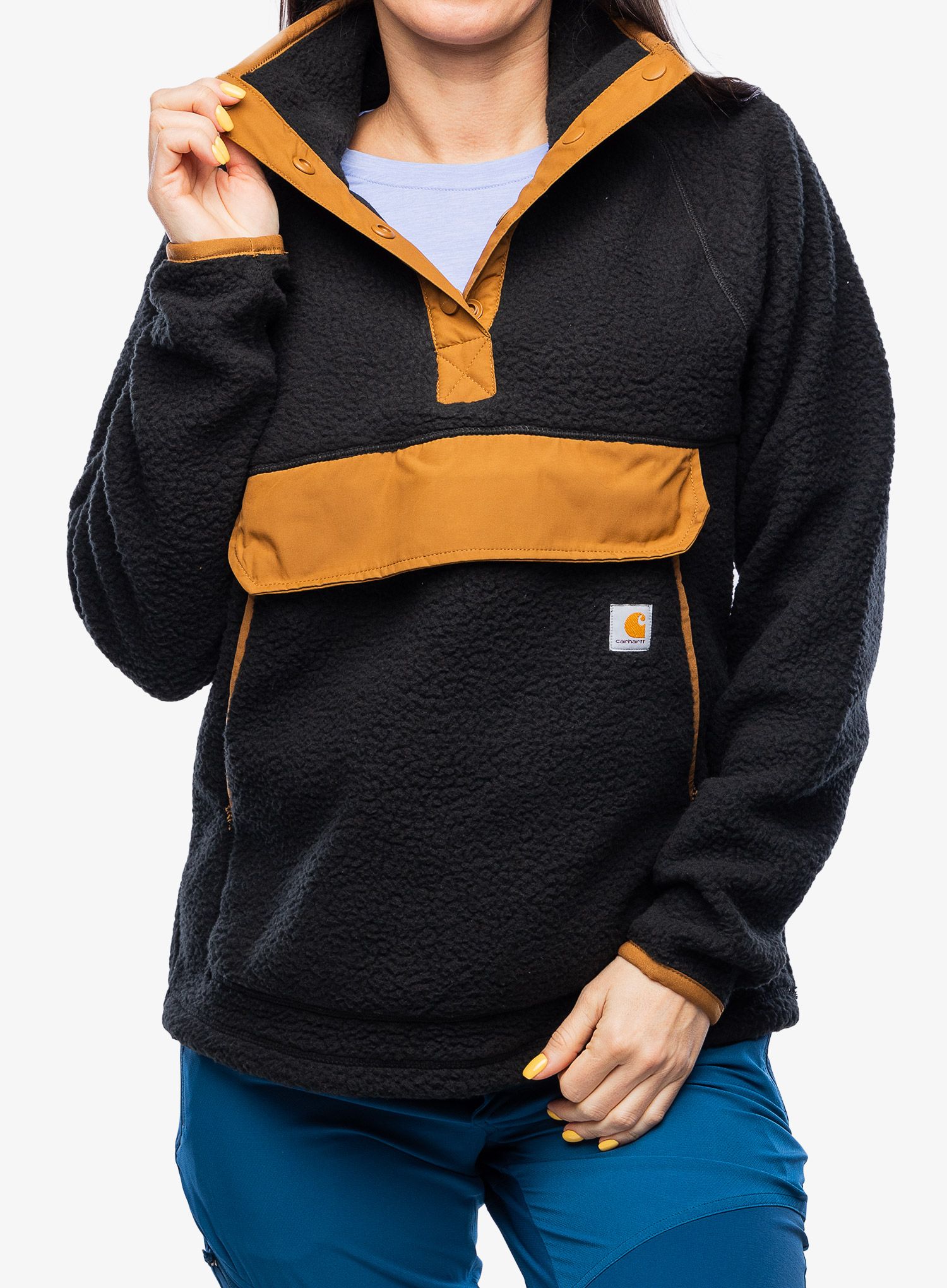 Ženski flis Carhartt Relaxed Fit Fleece Pullover - black