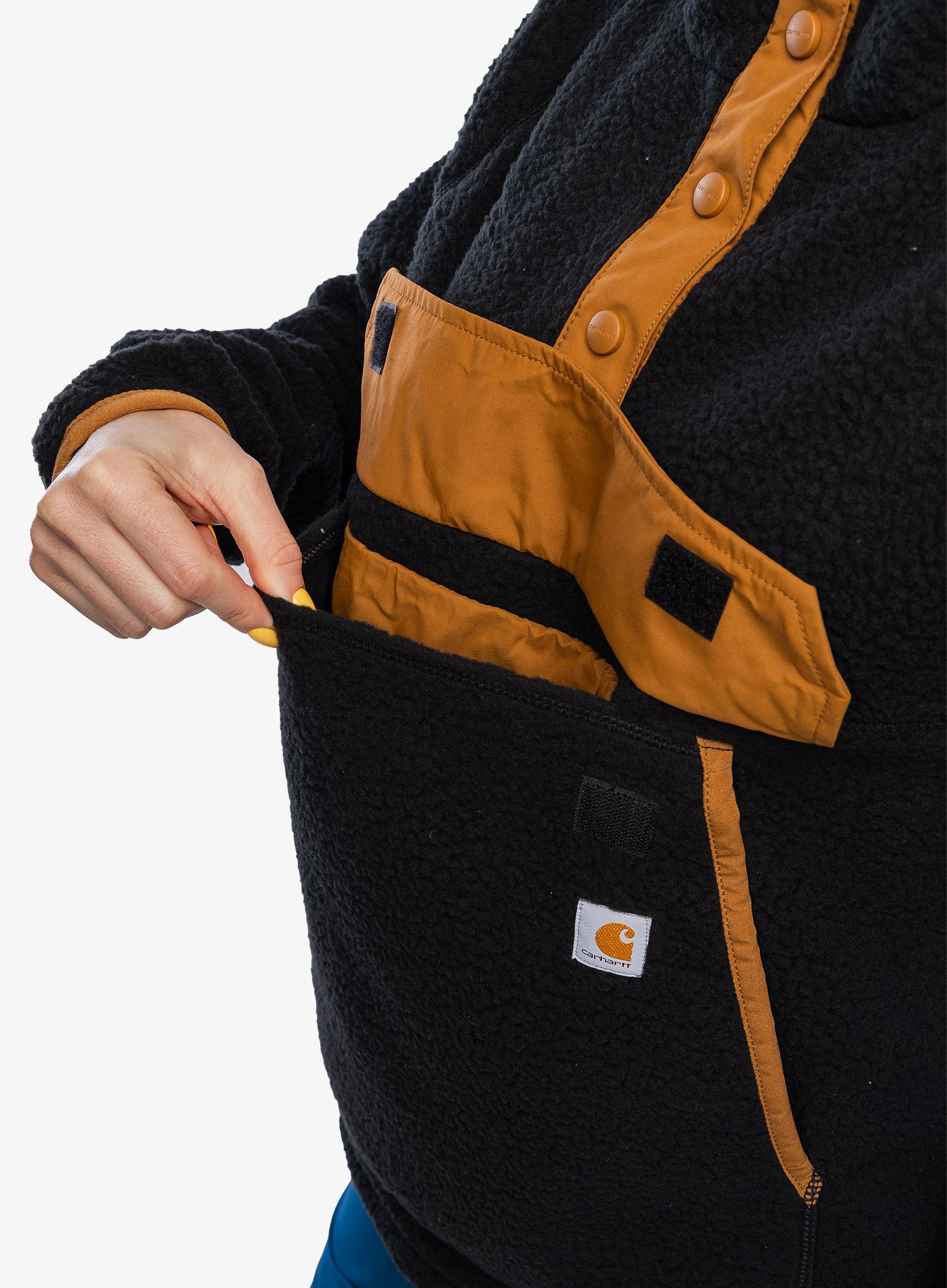 Ženski flis Carhartt Relaxed Fit Fleece Pullover - black