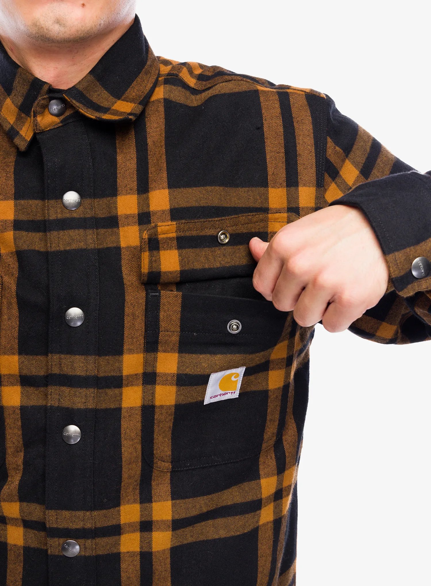 Srajca Carhartt Roane Hooded Shirt Jac - black