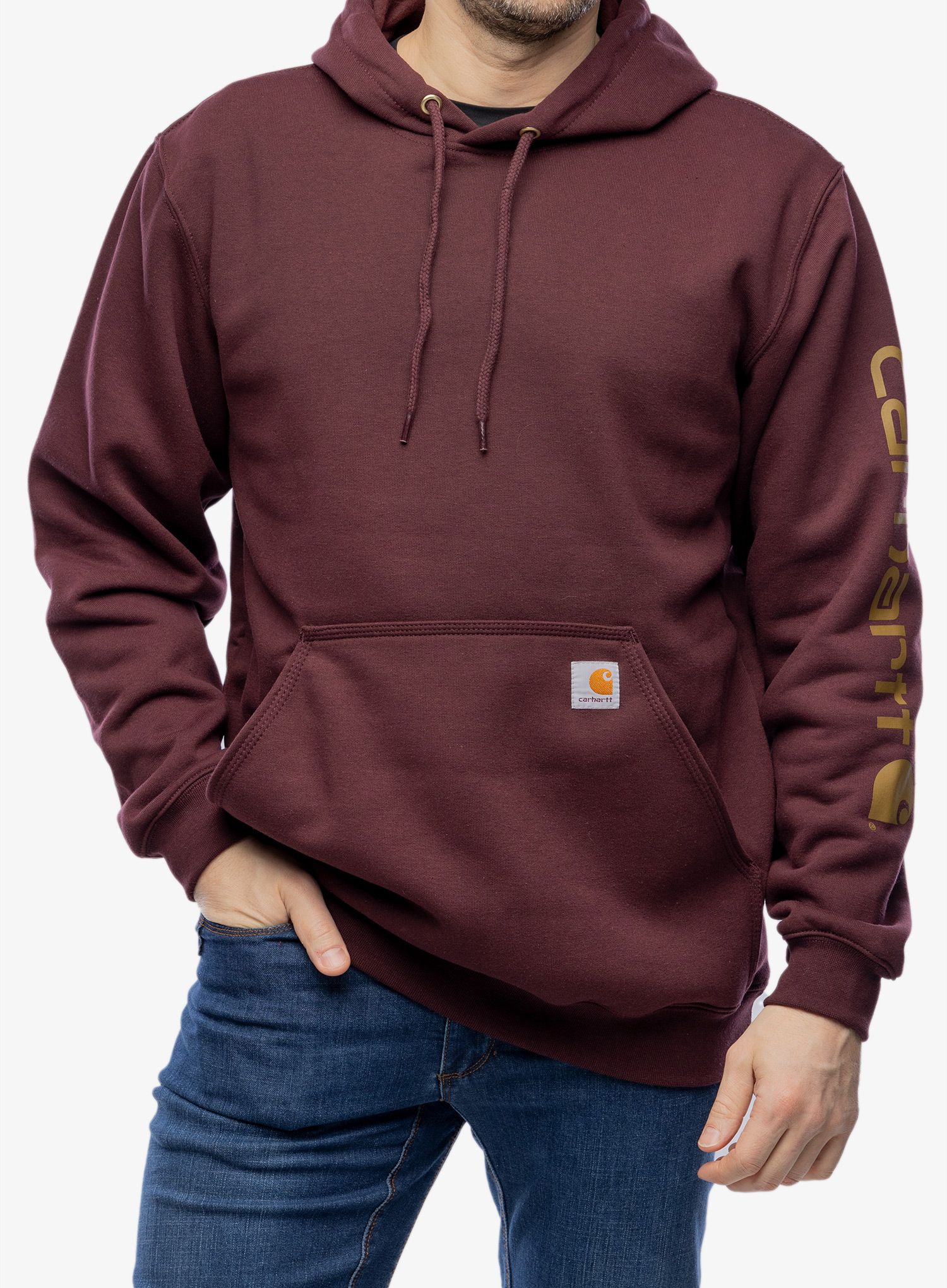 Jopica Carhartt Sleeve Logo Hooded Sweatshirt - port