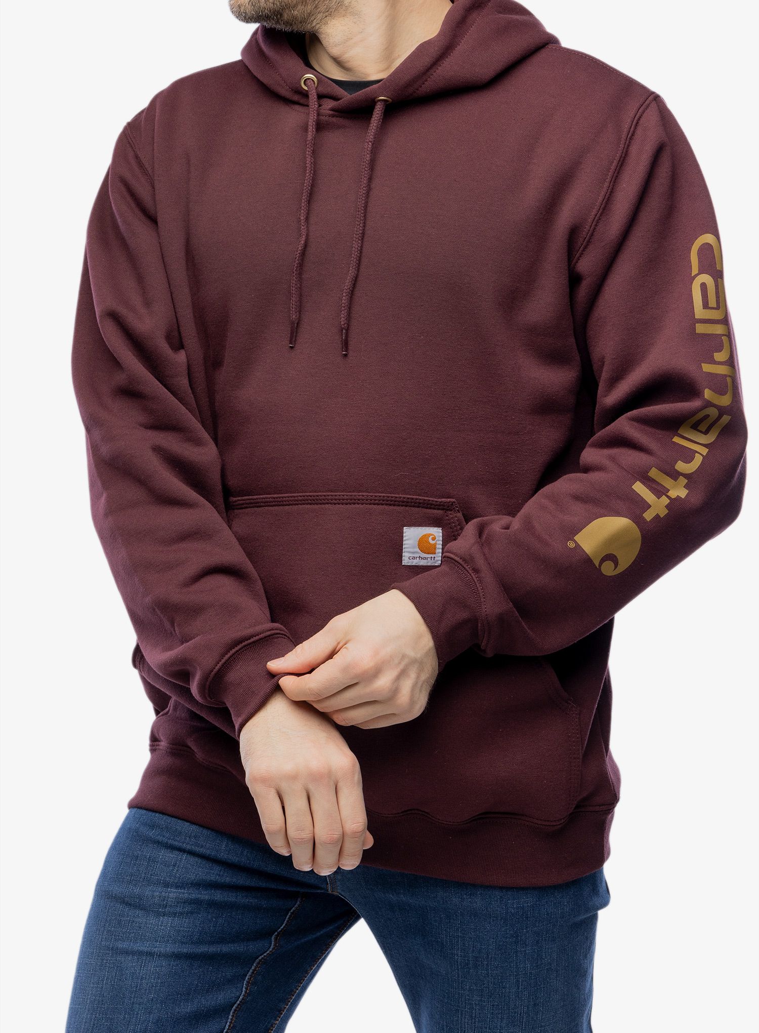 Jopica Carhartt Sleeve Logo Hooded Sweatshirt - port