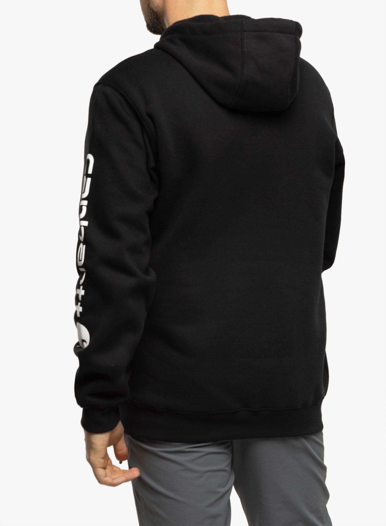 Moška jopica Carhartt Sleeve Logo Hooded Sweatshirt - black