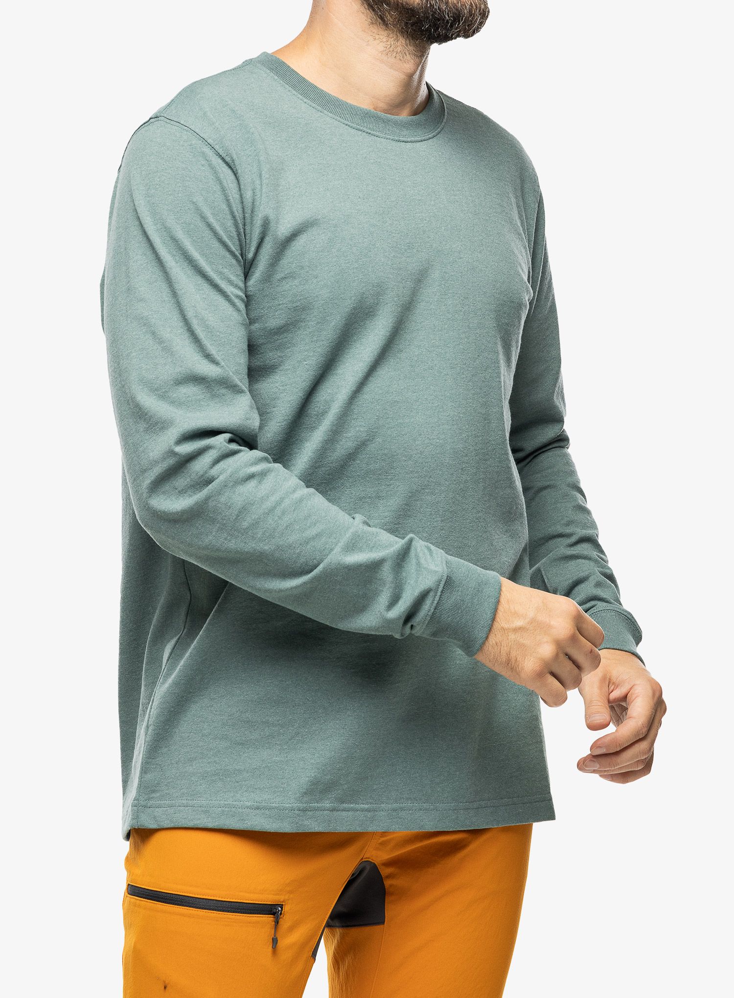 Puloverji brez kapuce Carhartt Sleeve Logo T-Shirt L/S - sea pine heather