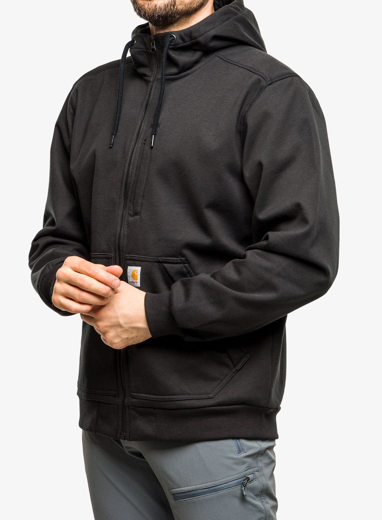 Moška jopica Carhartt Wind Fighter Hooded Sweatshirt - black