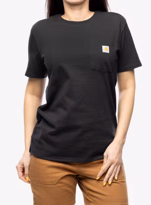 Ženska bombažna majica Carhartt Workwear Pocket S/S T-Shirt - black