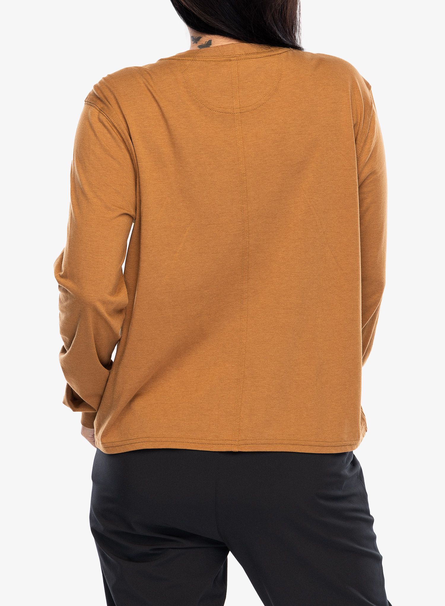 Ženska majica z dolgimi rokavi Cartartt Lightweight L/S Pocket T-Shirt - carhartt brown