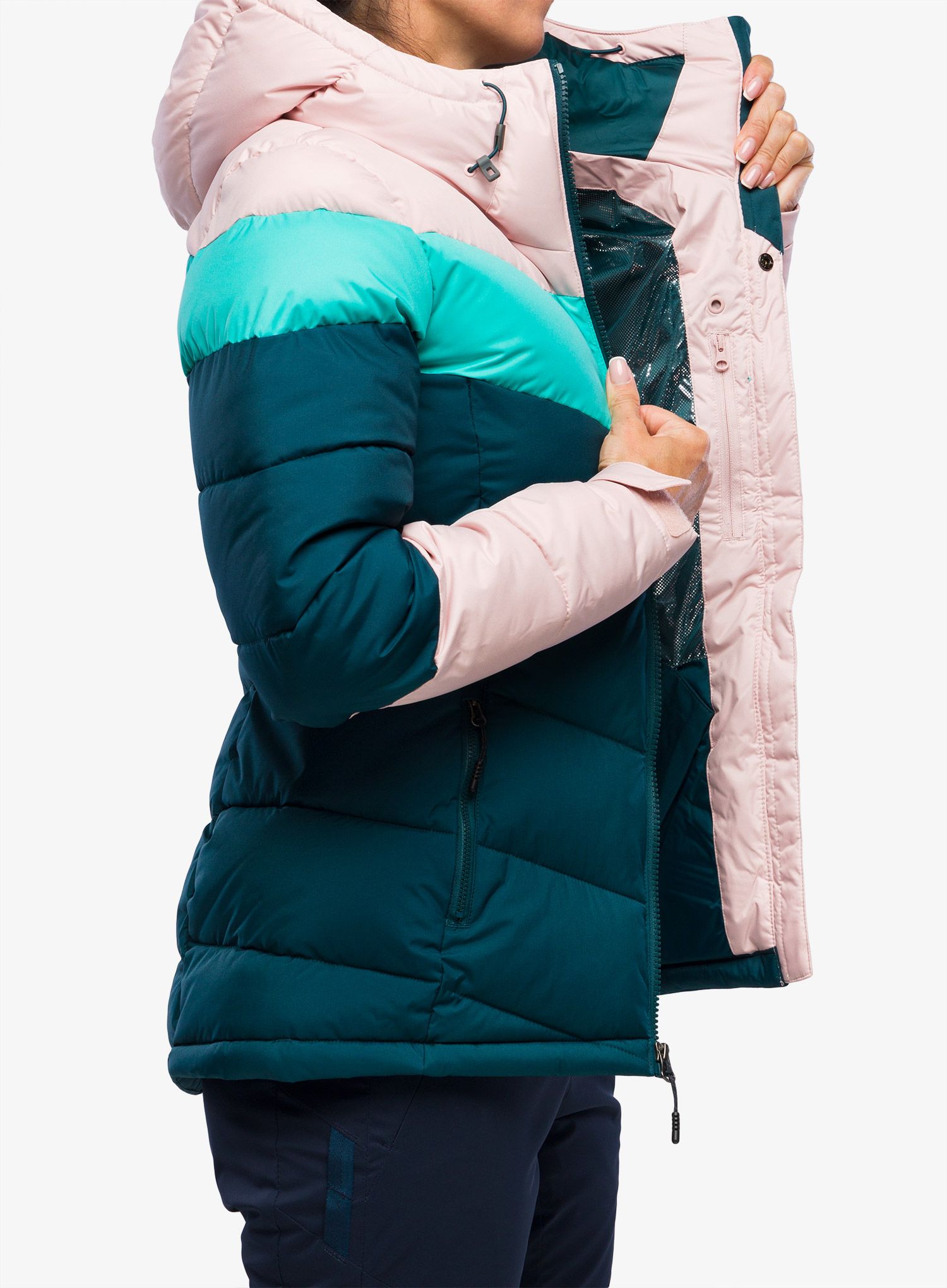 Ženska smučarska jakna Columbia Abbott Peak Insulated Jacket - night wave/dusty pink/aqua