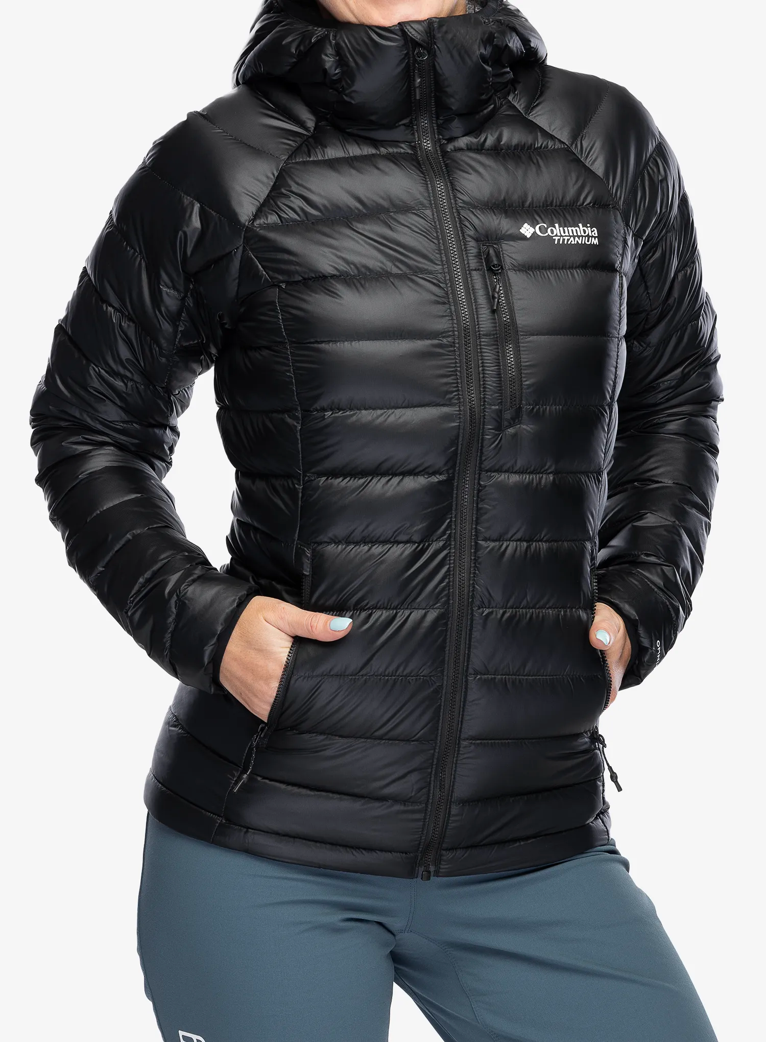 Ženska puhovka Columbia Arctic Crest Down Hooded Jacket - black