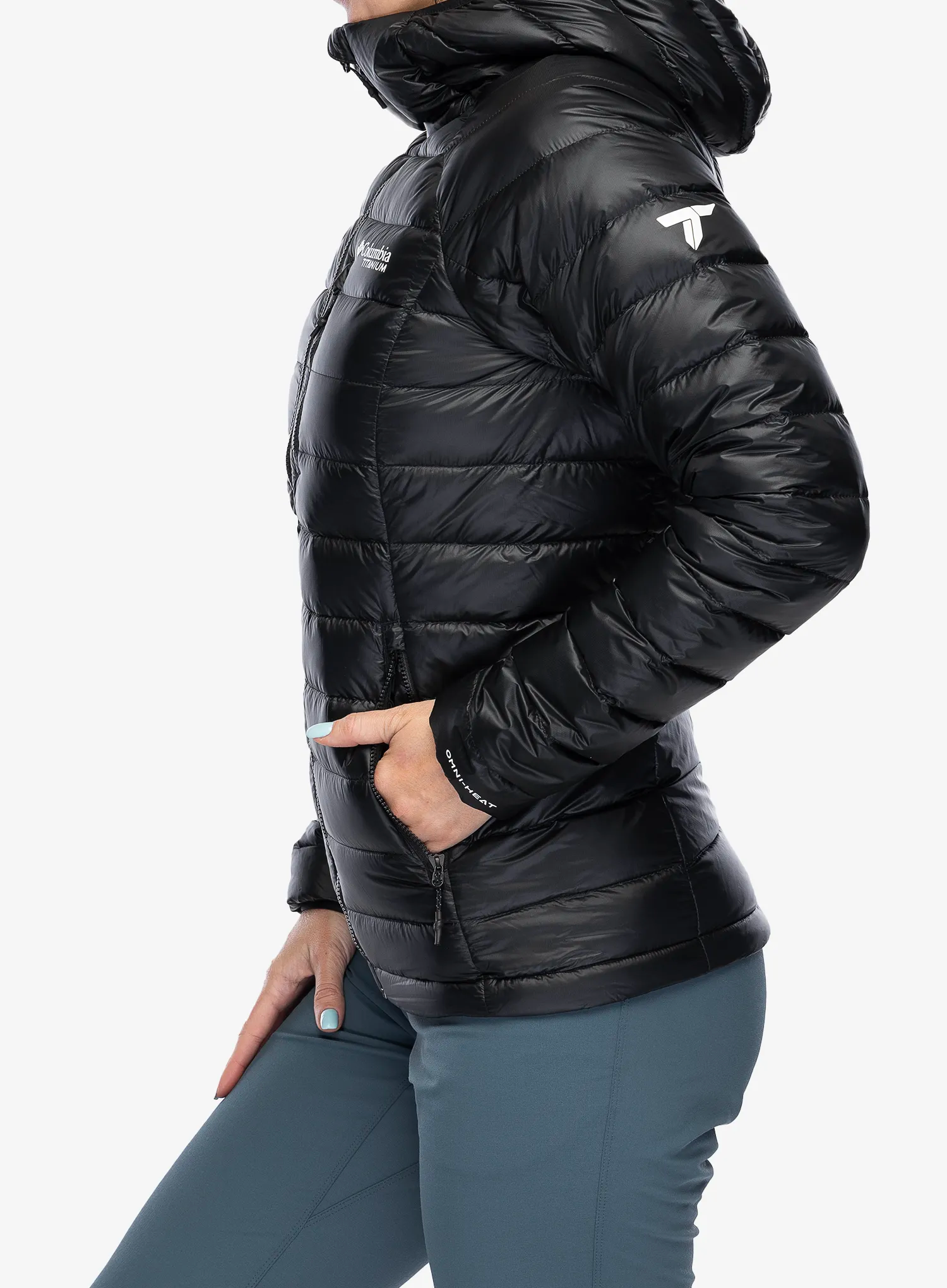 Ženska puhovka Columbia Arctic Crest Down Hooded Jacket - black