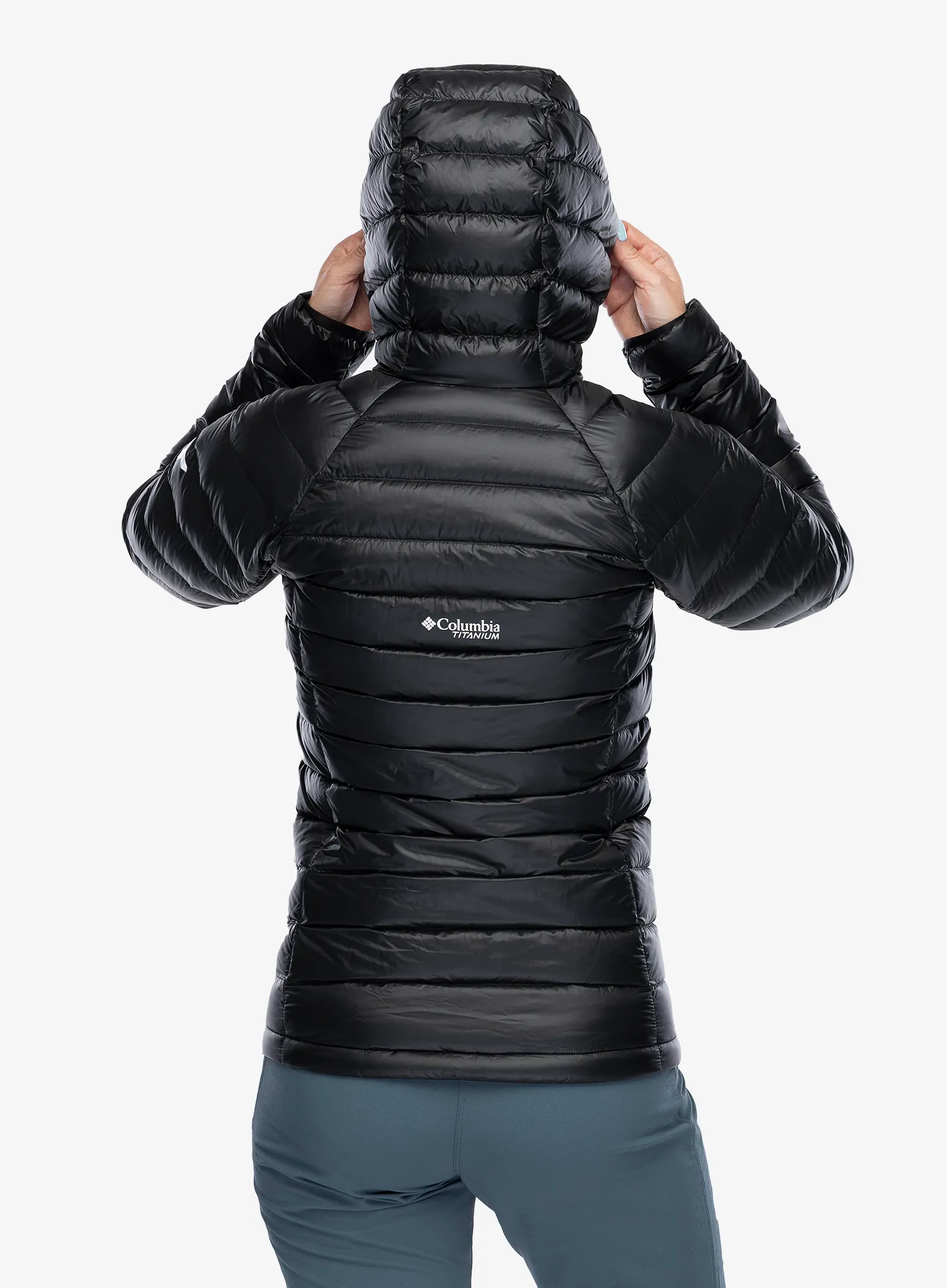 Ženska puhovka Columbia Arctic Crest Down Hooded Jacket - black