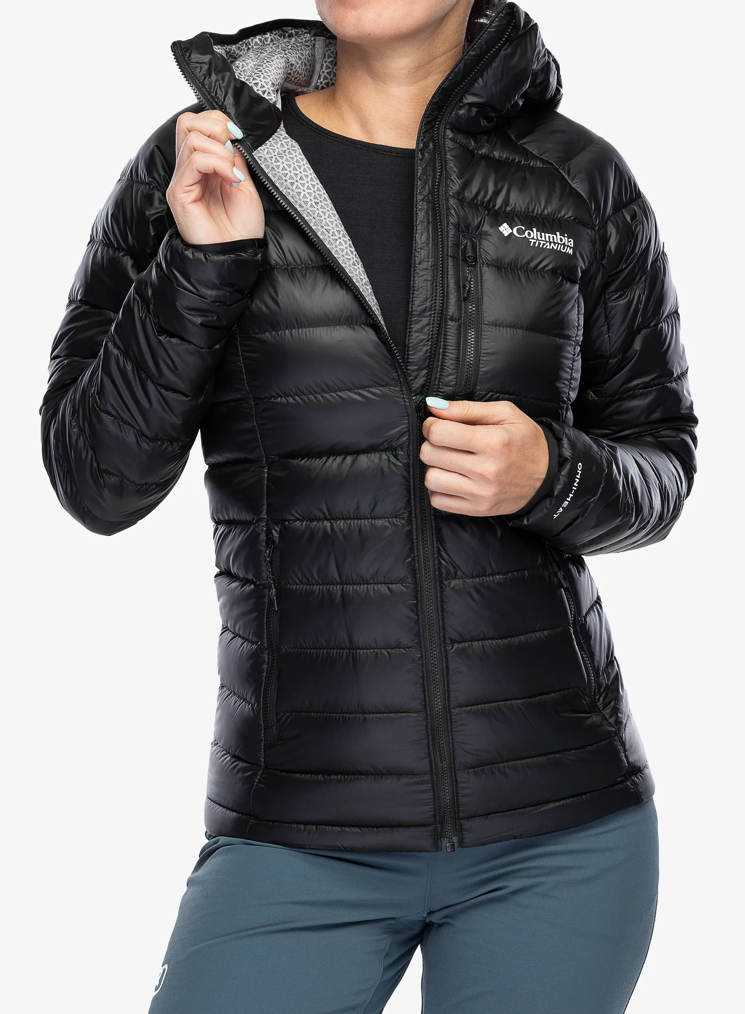 Ženska puhovka Columbia Arctic Crest Down Hooded Jacket - black