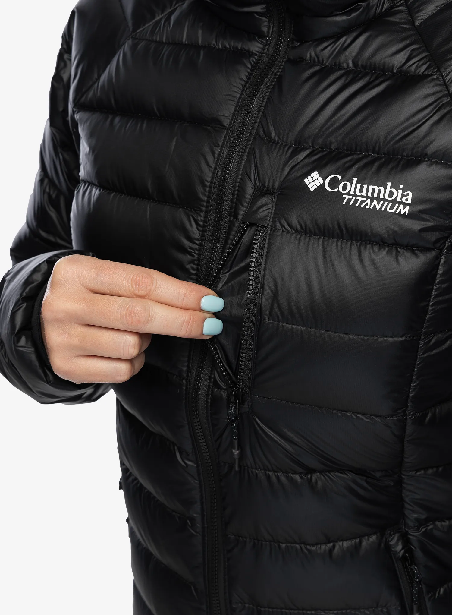 Ženska puhovka Columbia Arctic Crest Down Hooded Jacket - black