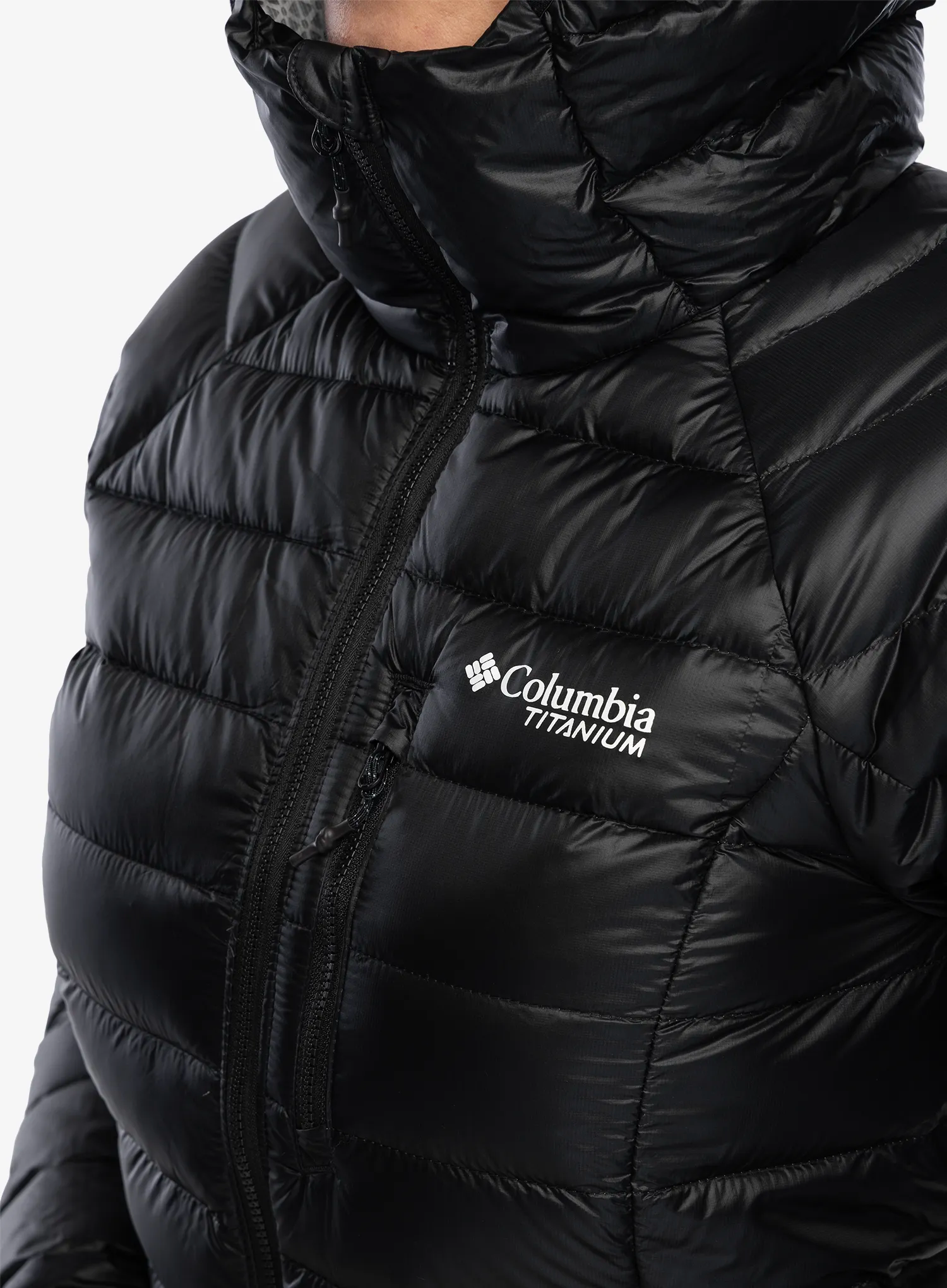 Ženska puhovka Columbia Arctic Crest Down Hooded Jacket - black
