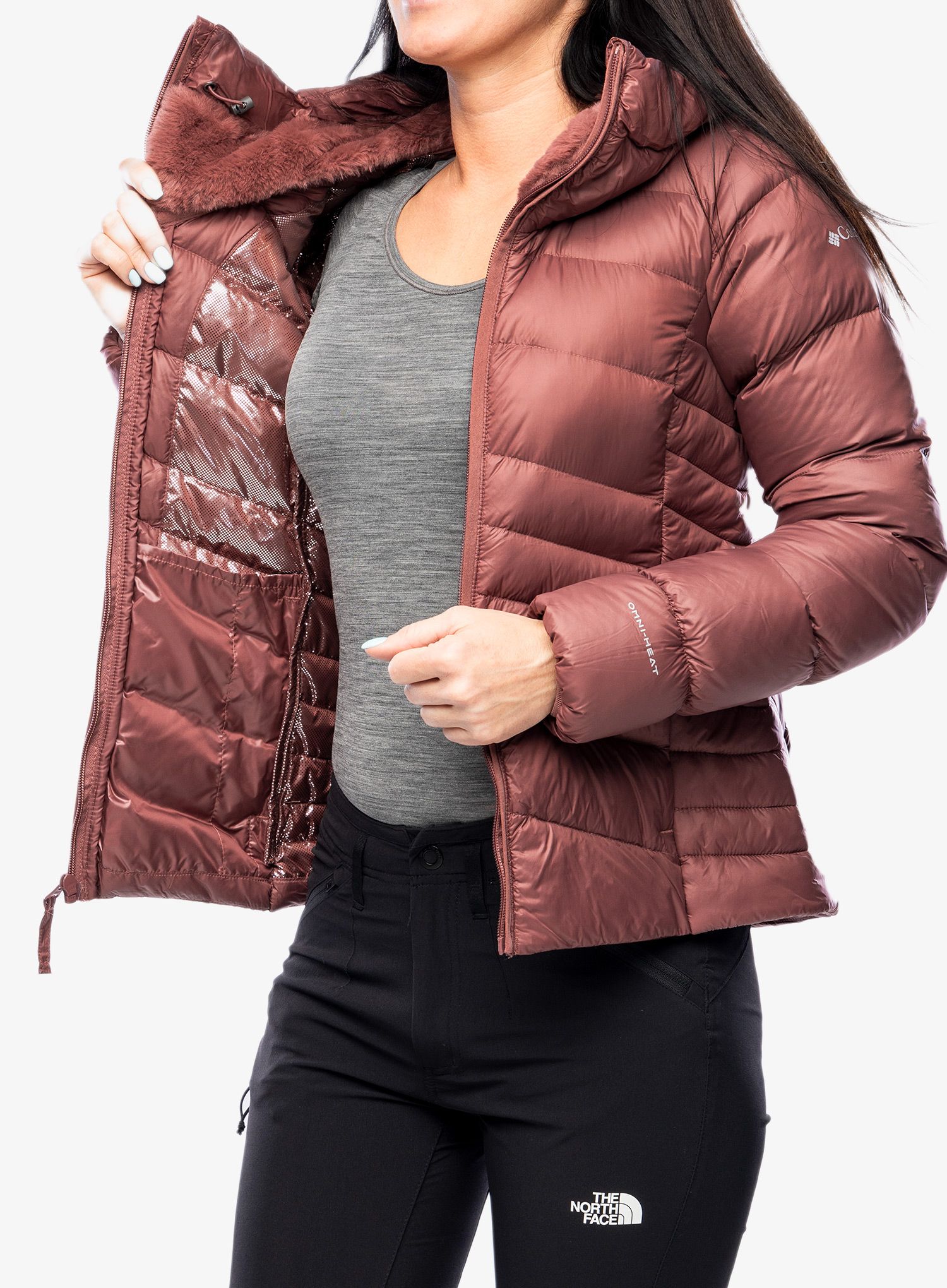 Ženska puhovka Columbia Autumn Park Down Hooded Jacket - beetroot