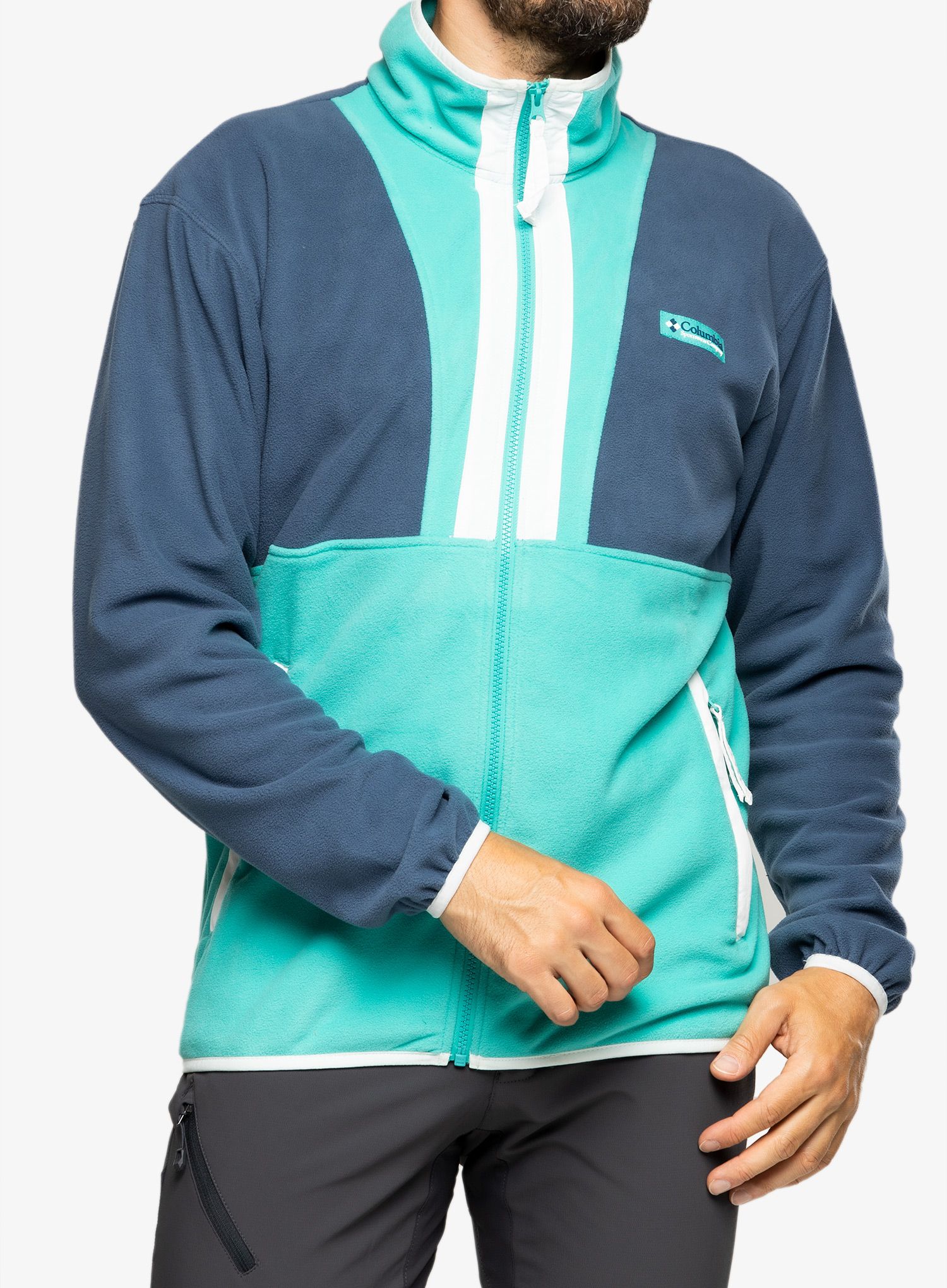 Moški flis Columbia Back Bowl™ Fleece Lightweight - dark mountain/bright aqua/wht