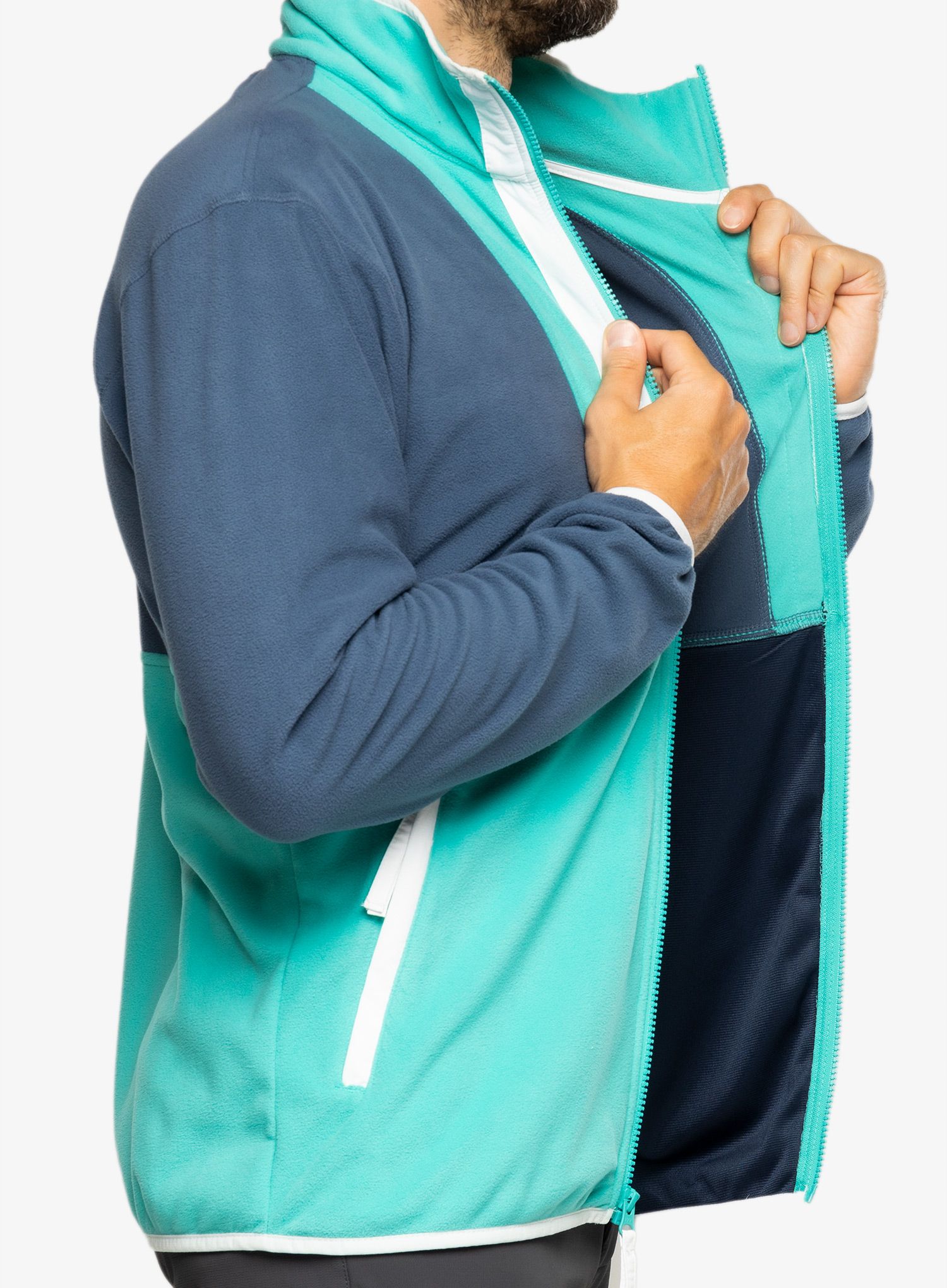 Moški flis Columbia Back Bowl™ Fleece Lightweight - dark mountain/bright aqua/wht