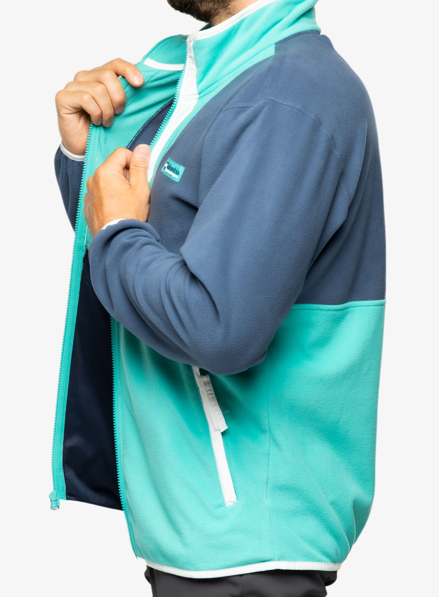 Moški flis Columbia Back Bowl™ Fleece Lightweight - dark mountain/bright aqua/wht