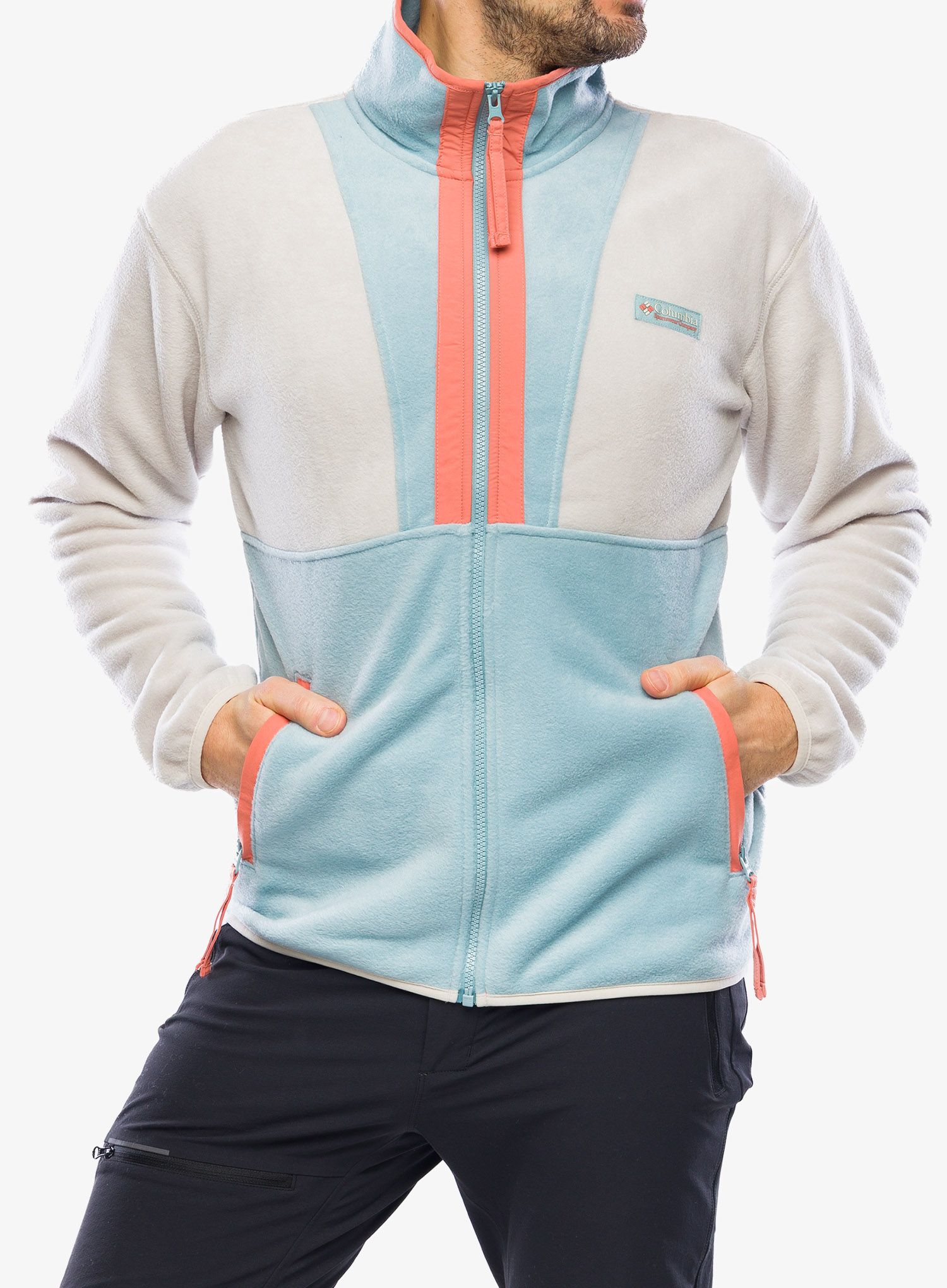 Moška jopica Columbia Back Bowl Full Zip Fleece - dark stone/stone blue/peach