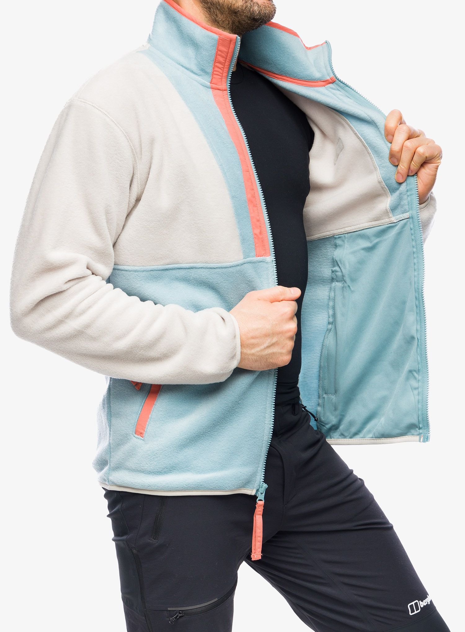 Moška jopica Columbia Back Bowl Full Zip Fleece - dark stone/stone blue/peach