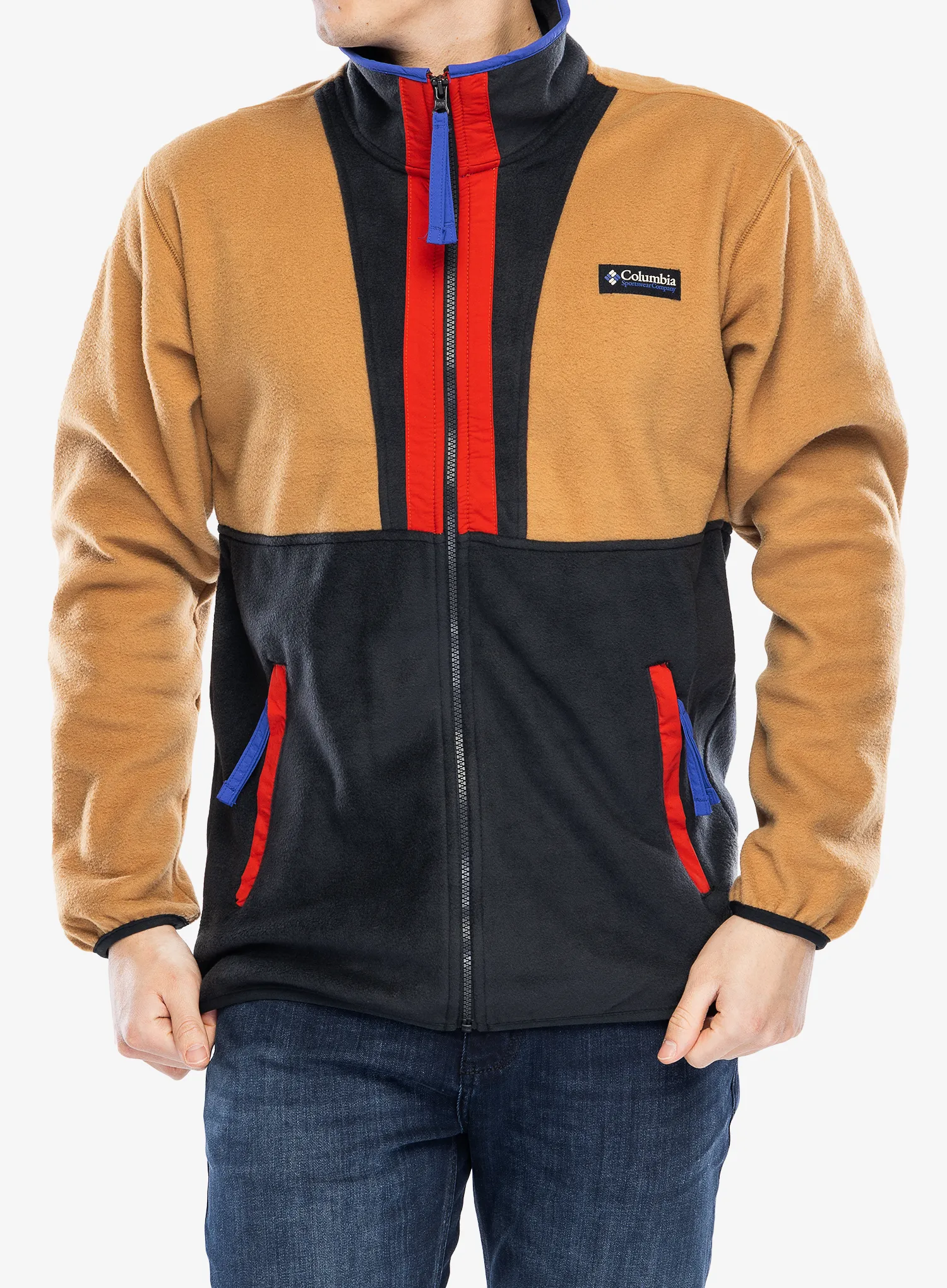 Flis Columbia Backbowl II Full Zip Fleece - camel brown/black