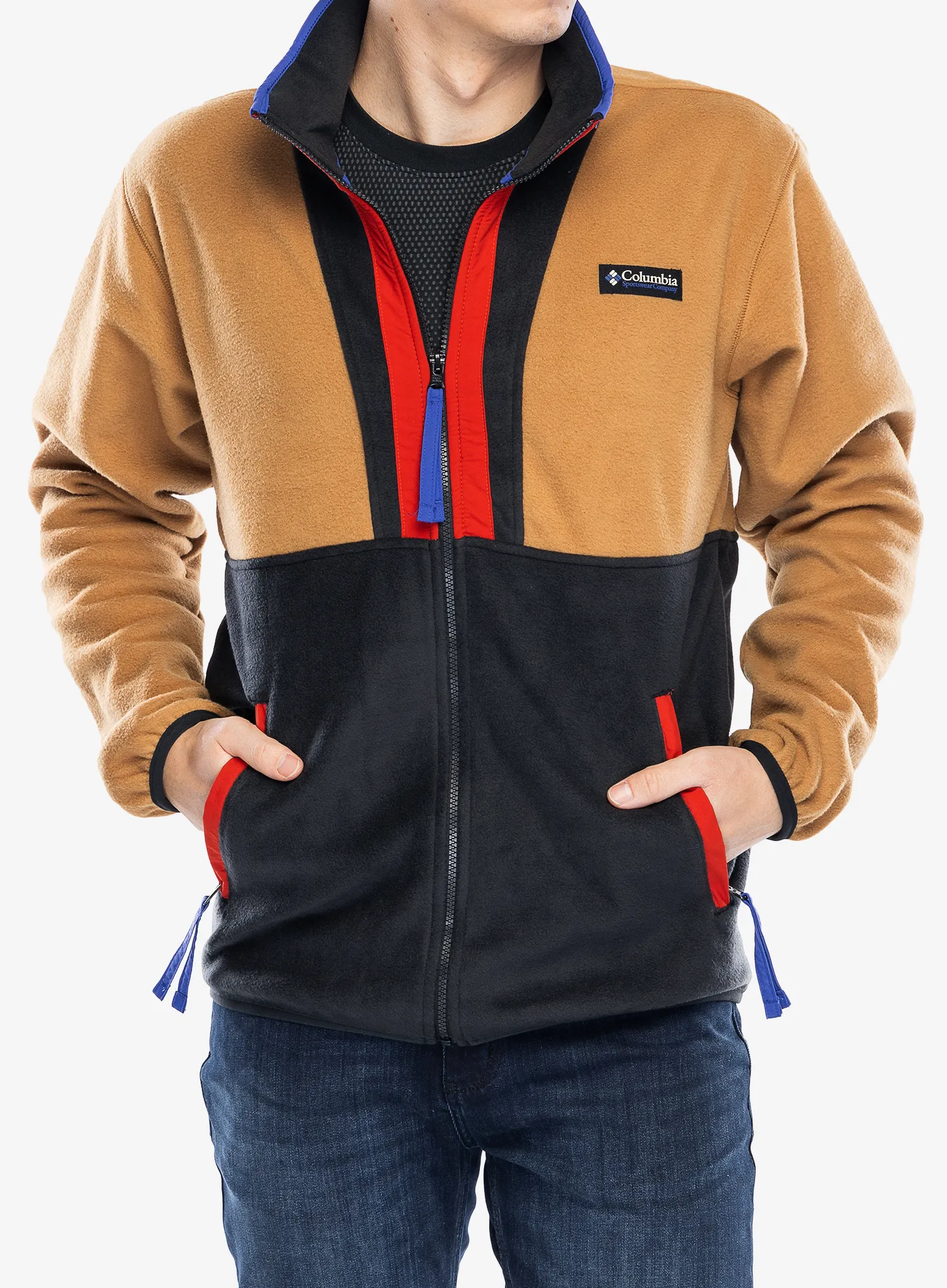 Flis Columbia Backbowl II Full Zip Fleece - camel brown/black